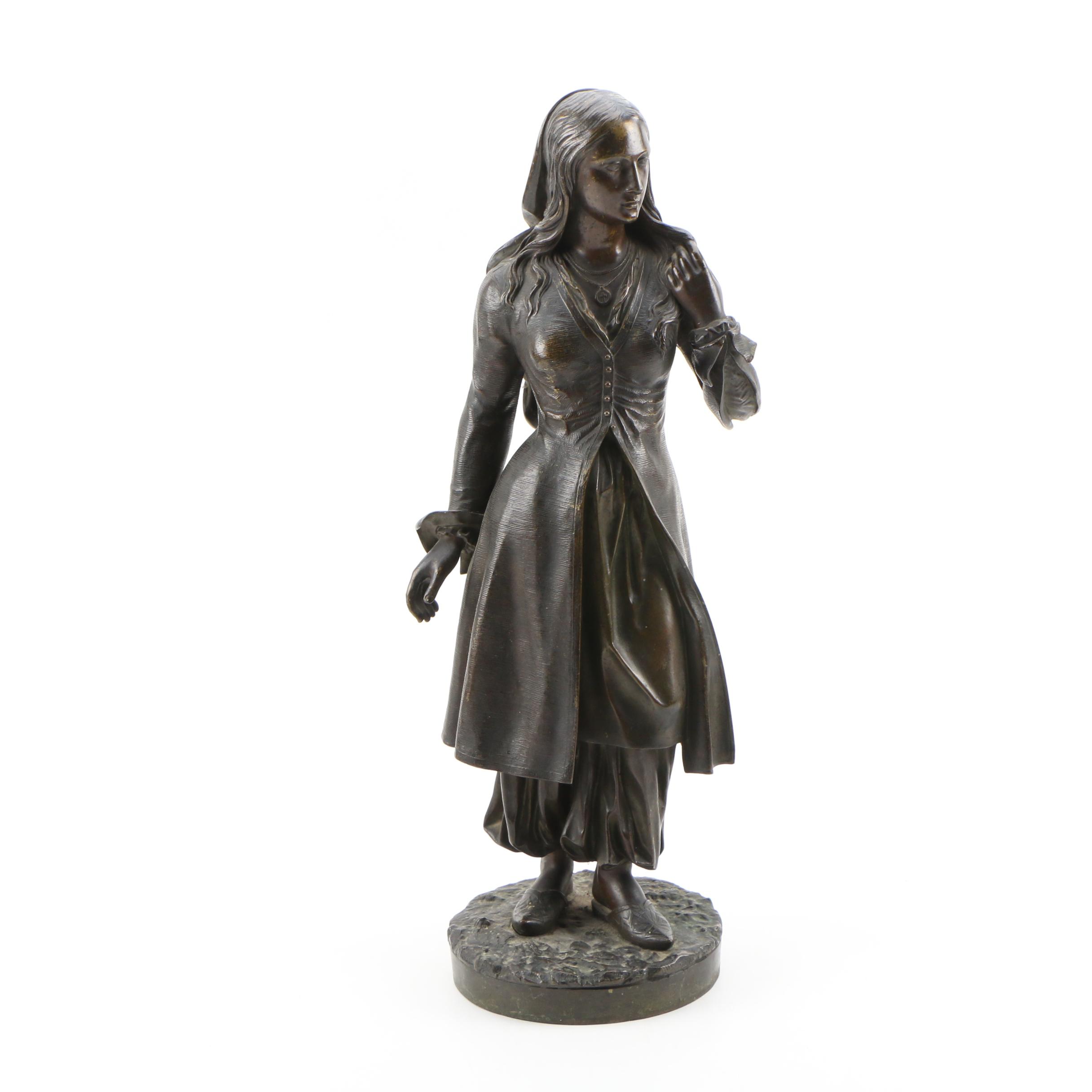 After Eugene Lamy Bronze Sculpture of Turkish Maiden, Late 19th Century