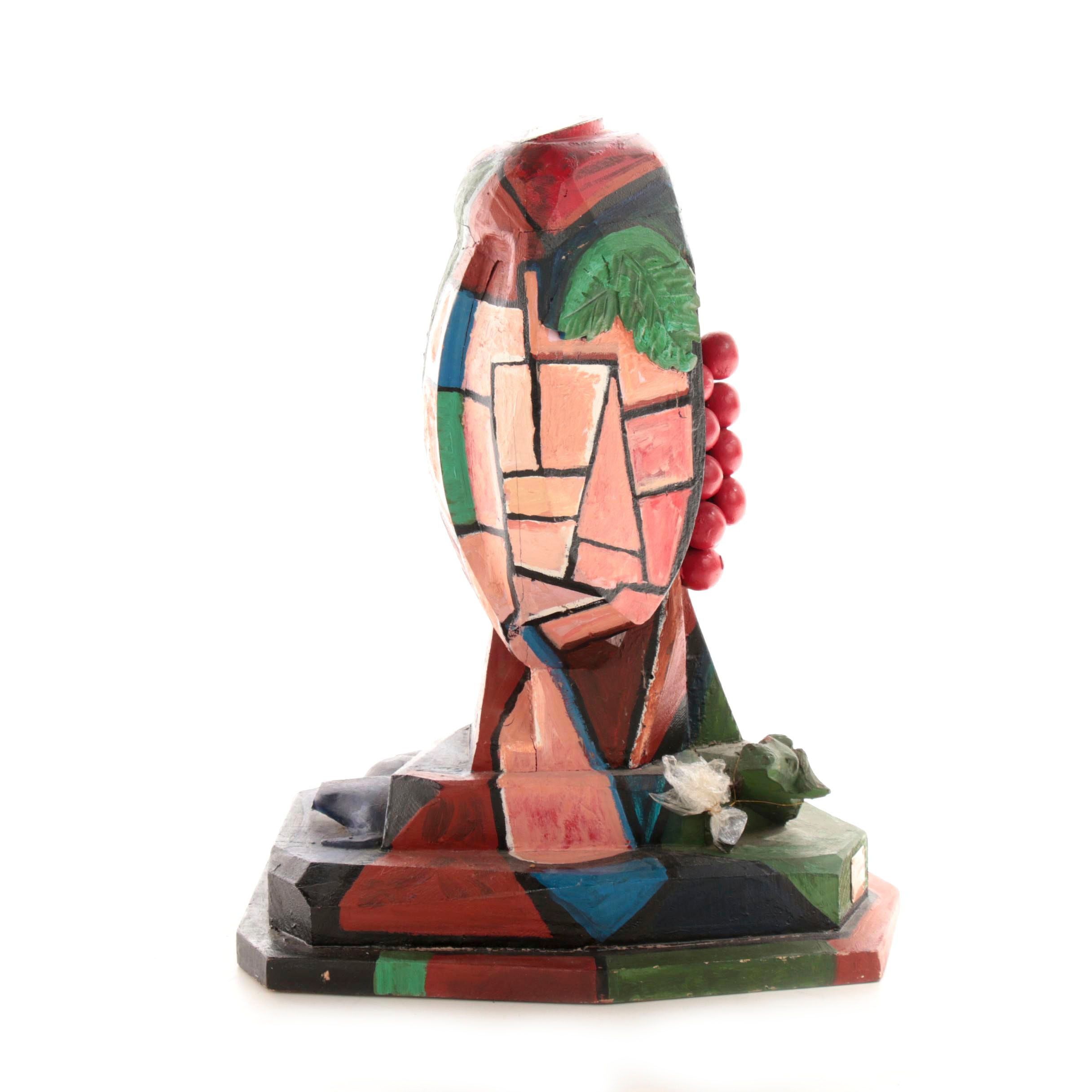 Italo Scanga Polychrome Wood Sculpture