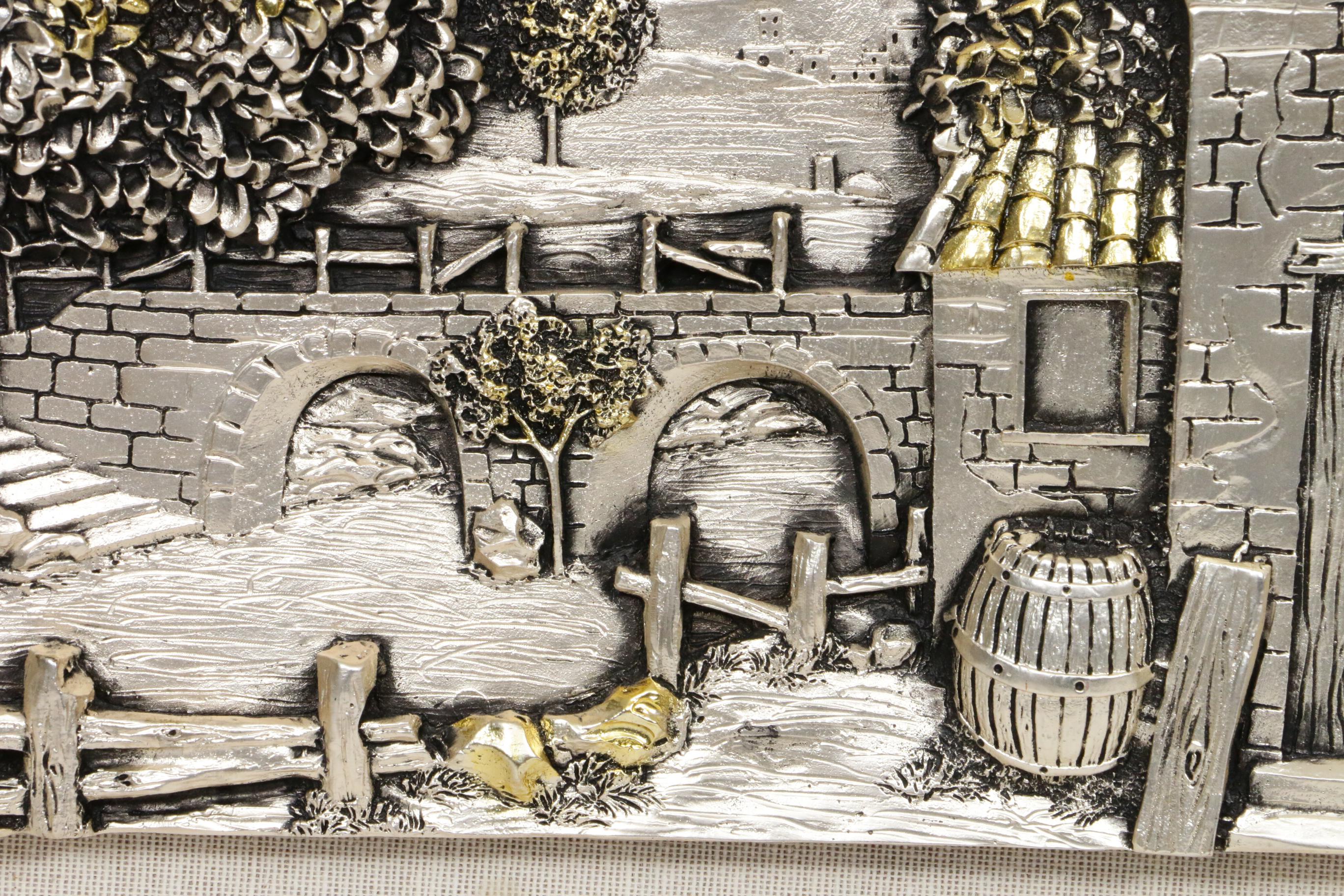 Paolo Schiraldi Silver Tone Metal Bas-Relief Sculptures