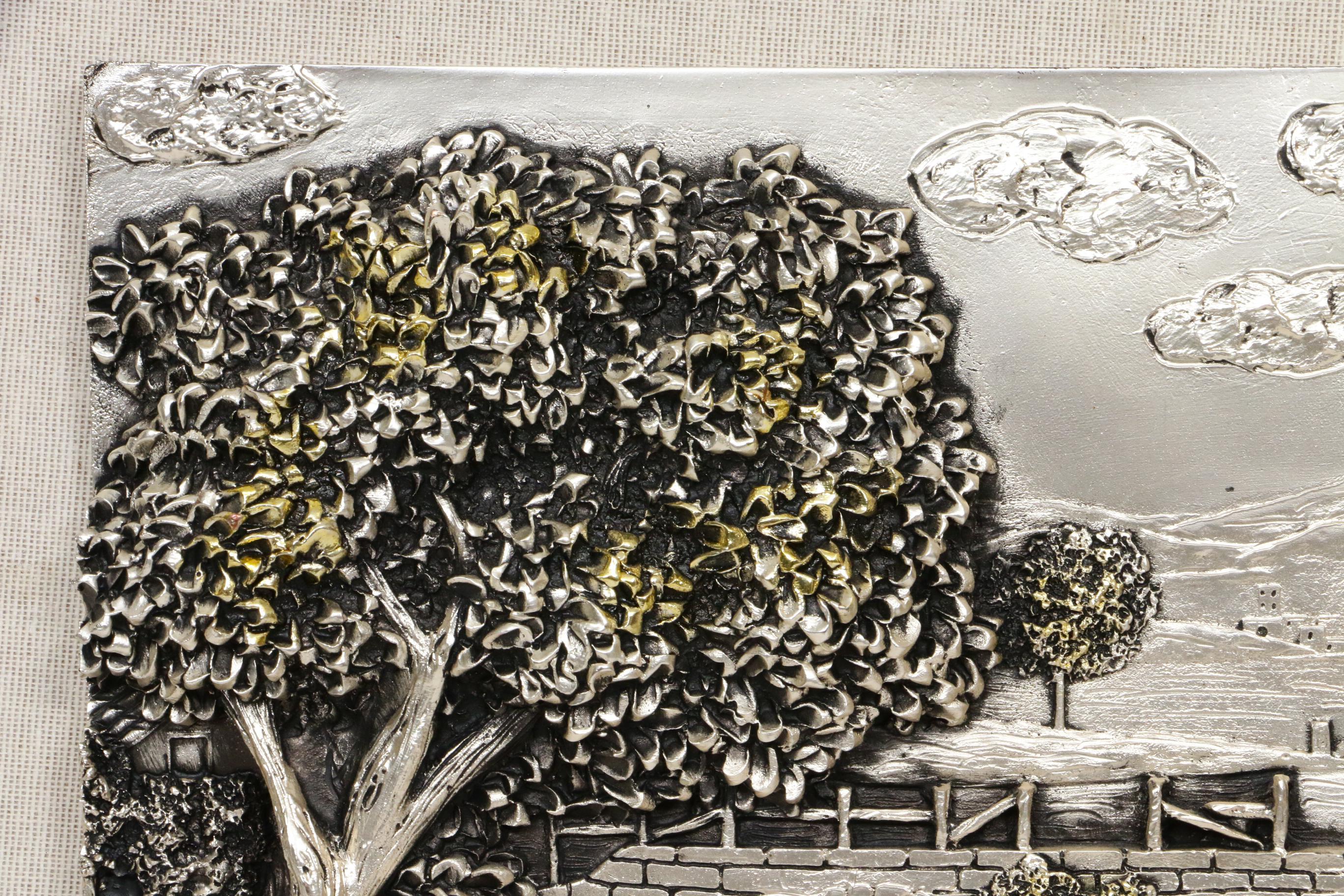 Paolo Schiraldi Silver Tone Metal Bas-Relief Sculptures