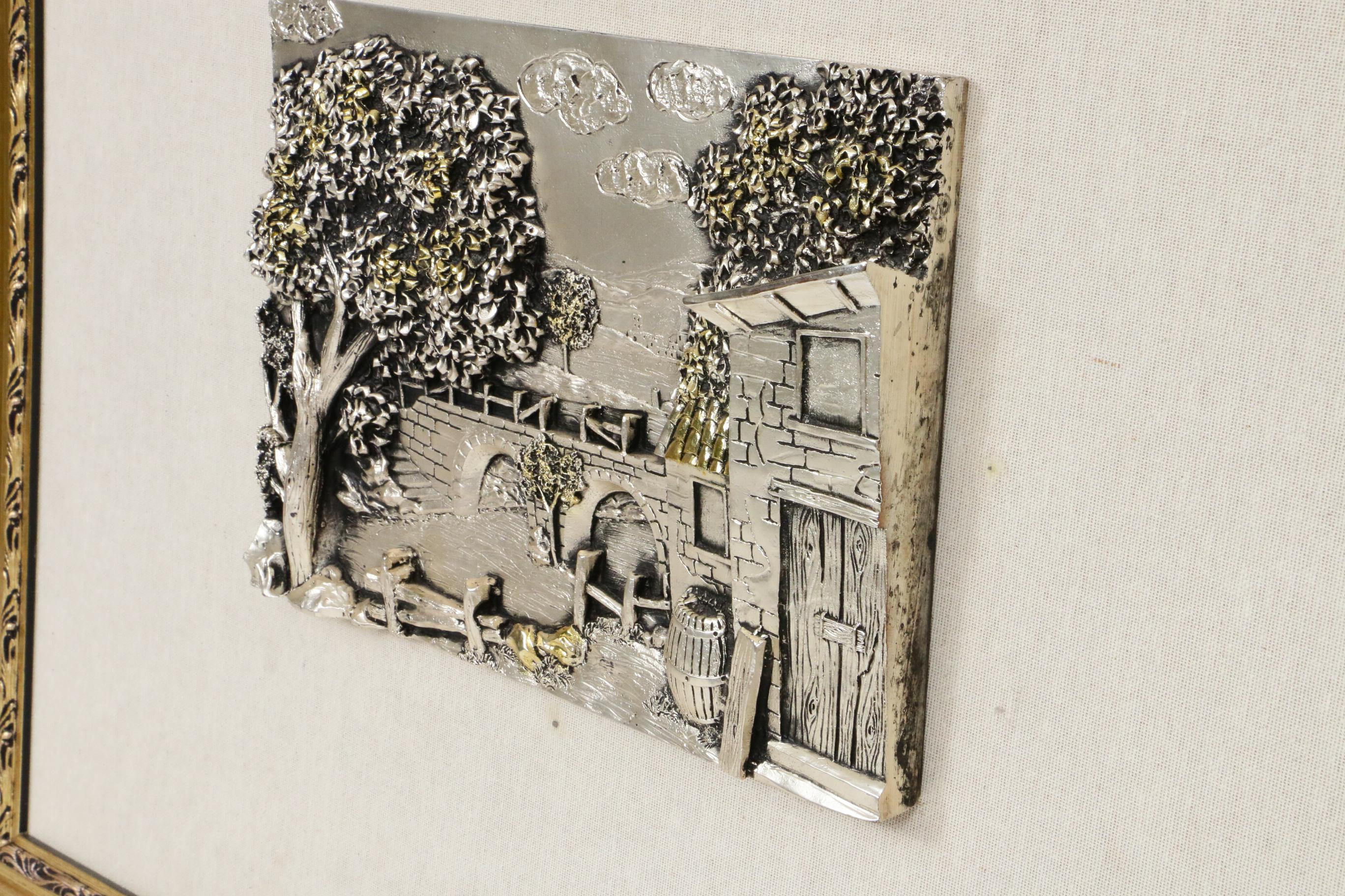 Paolo Schiraldi Silver Tone Metal Bas-Relief Sculptures