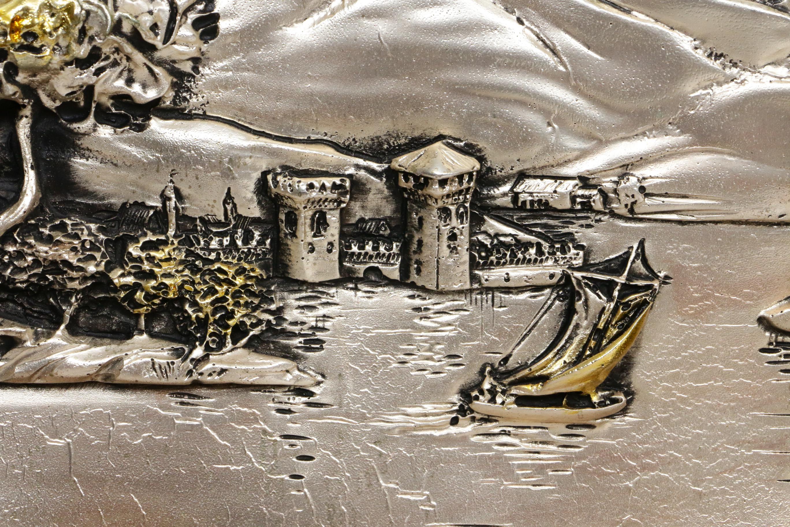 Paolo Schiraldi Silver Tone Metal Bas-Relief Sculptures