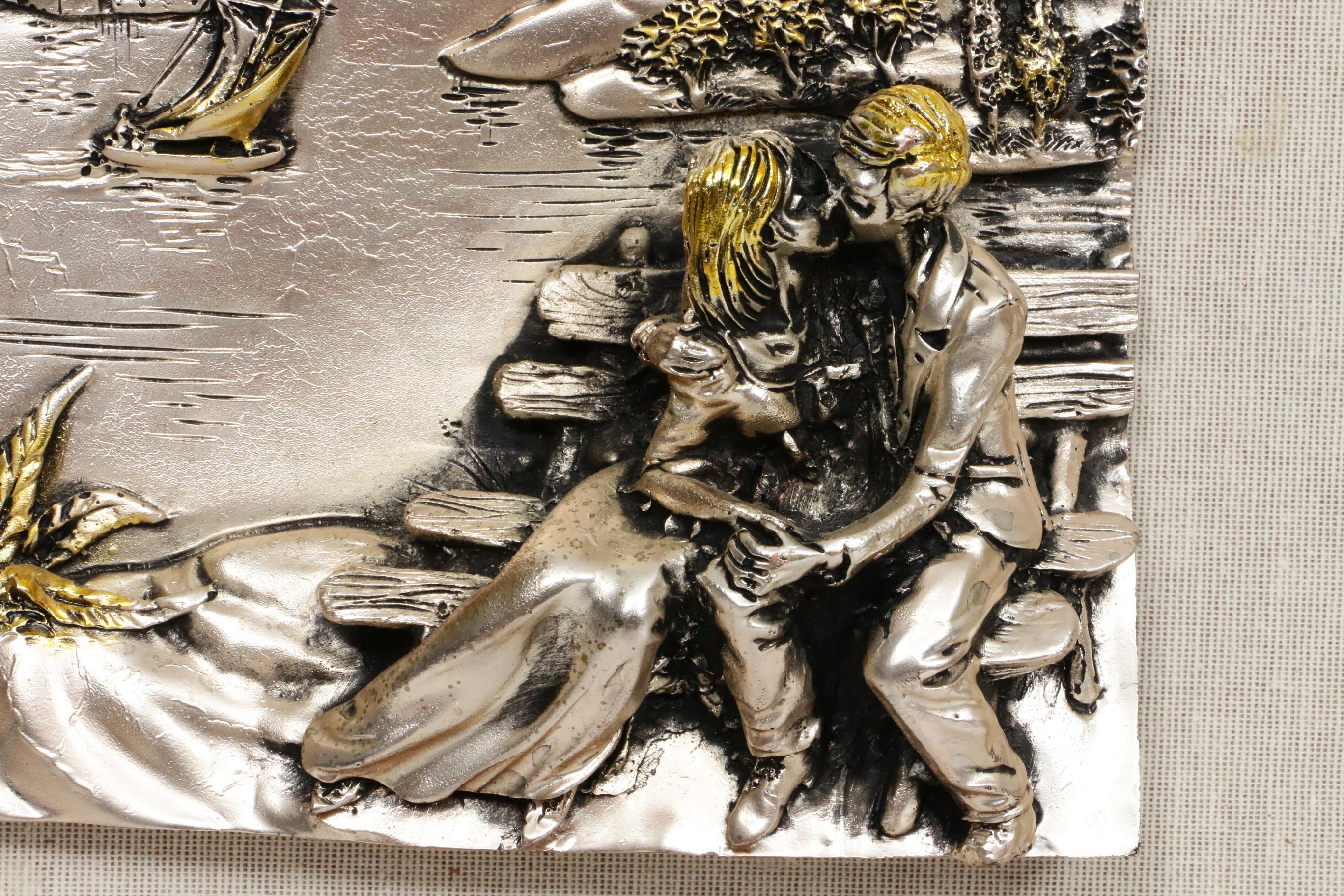 Paolo Schiraldi Silver Tone Metal Bas-Relief Sculptures