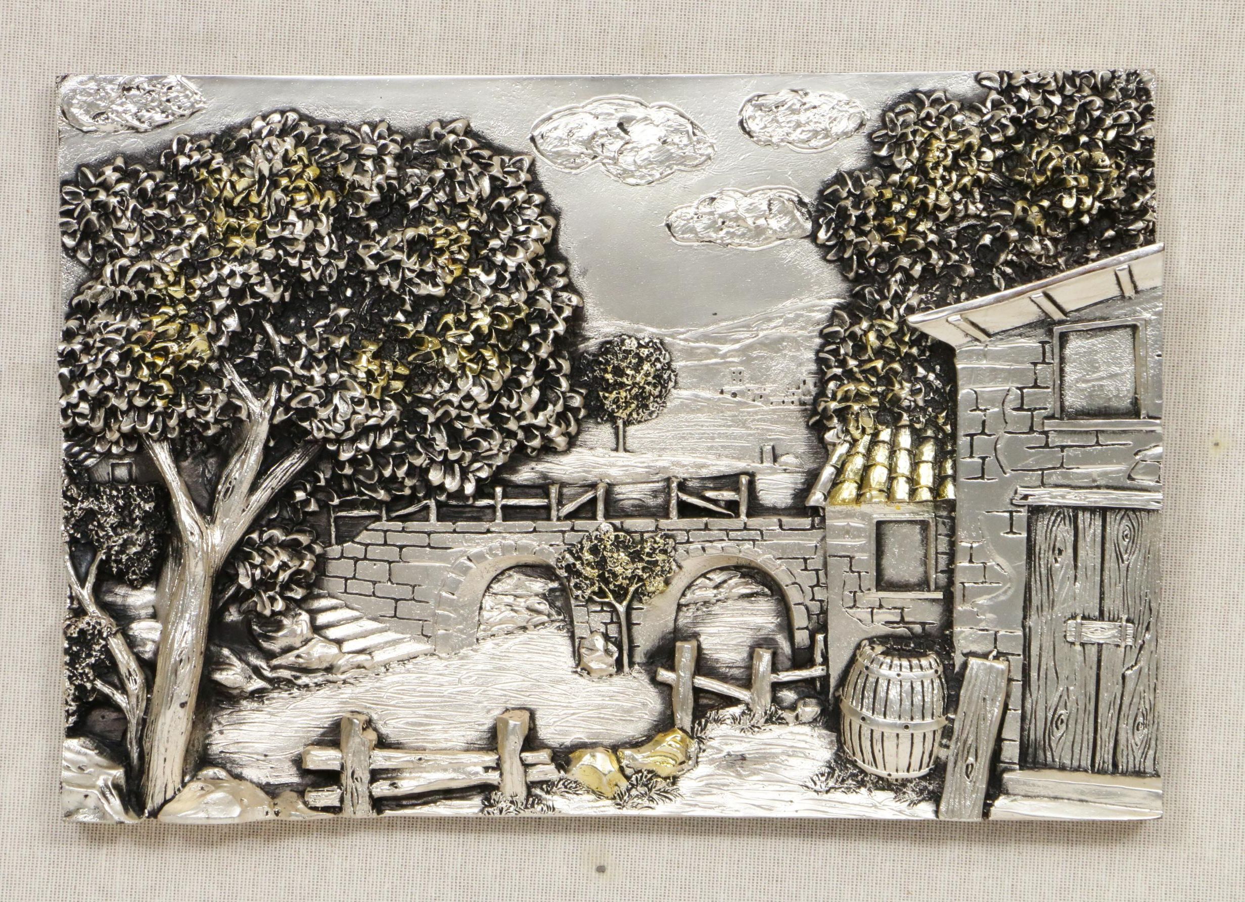 Paolo Schiraldi Silver Tone Metal Bas-Relief Sculptures