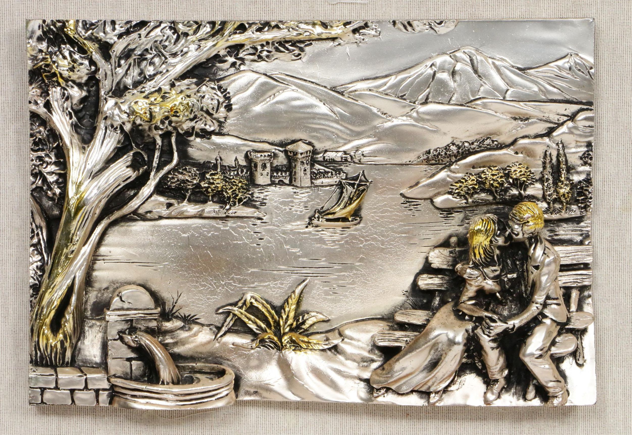 Paolo Schiraldi Silver Tone Metal Bas-Relief Sculptures