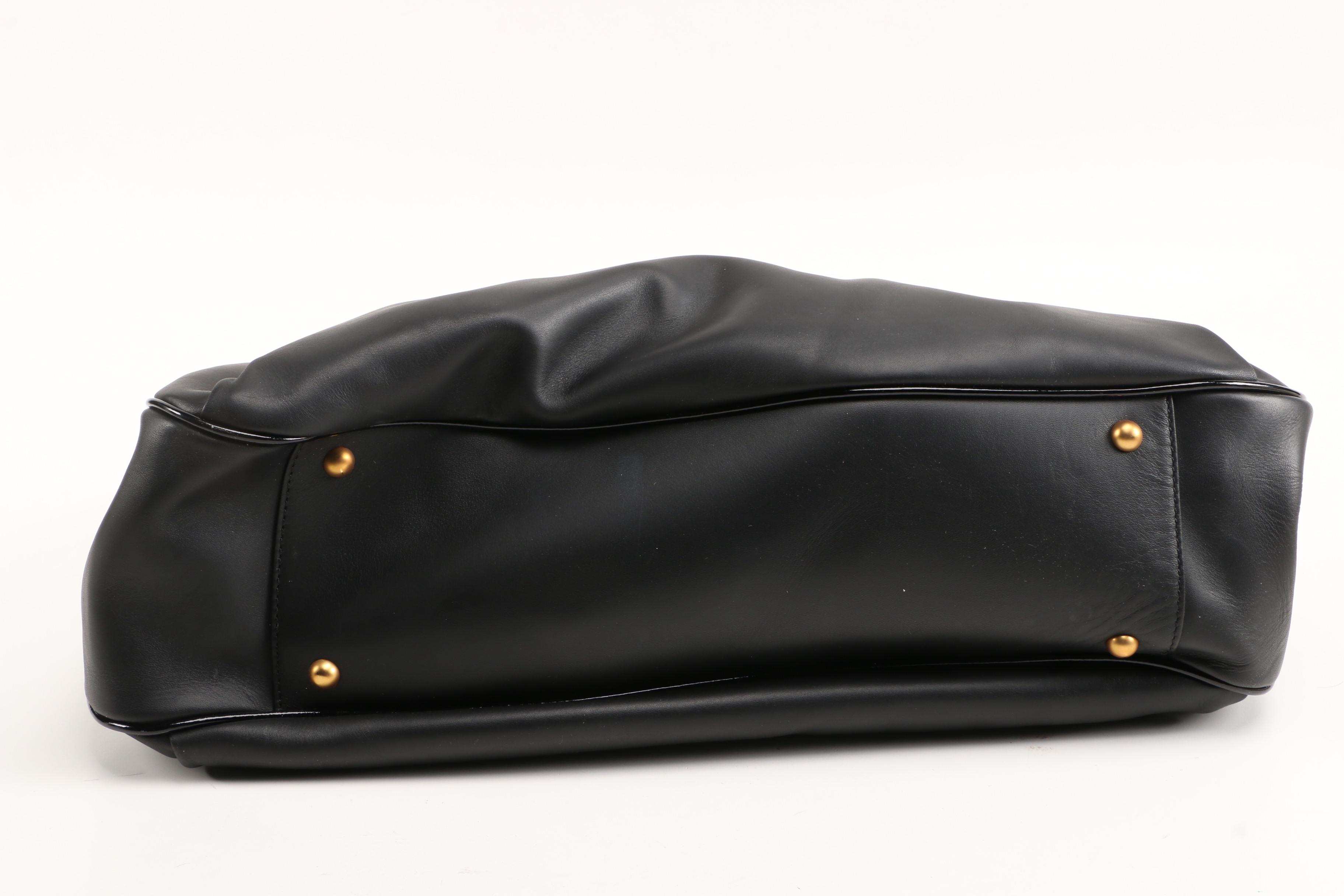 Charriol Black Leather and Snakeskin Large Aquarius Tote