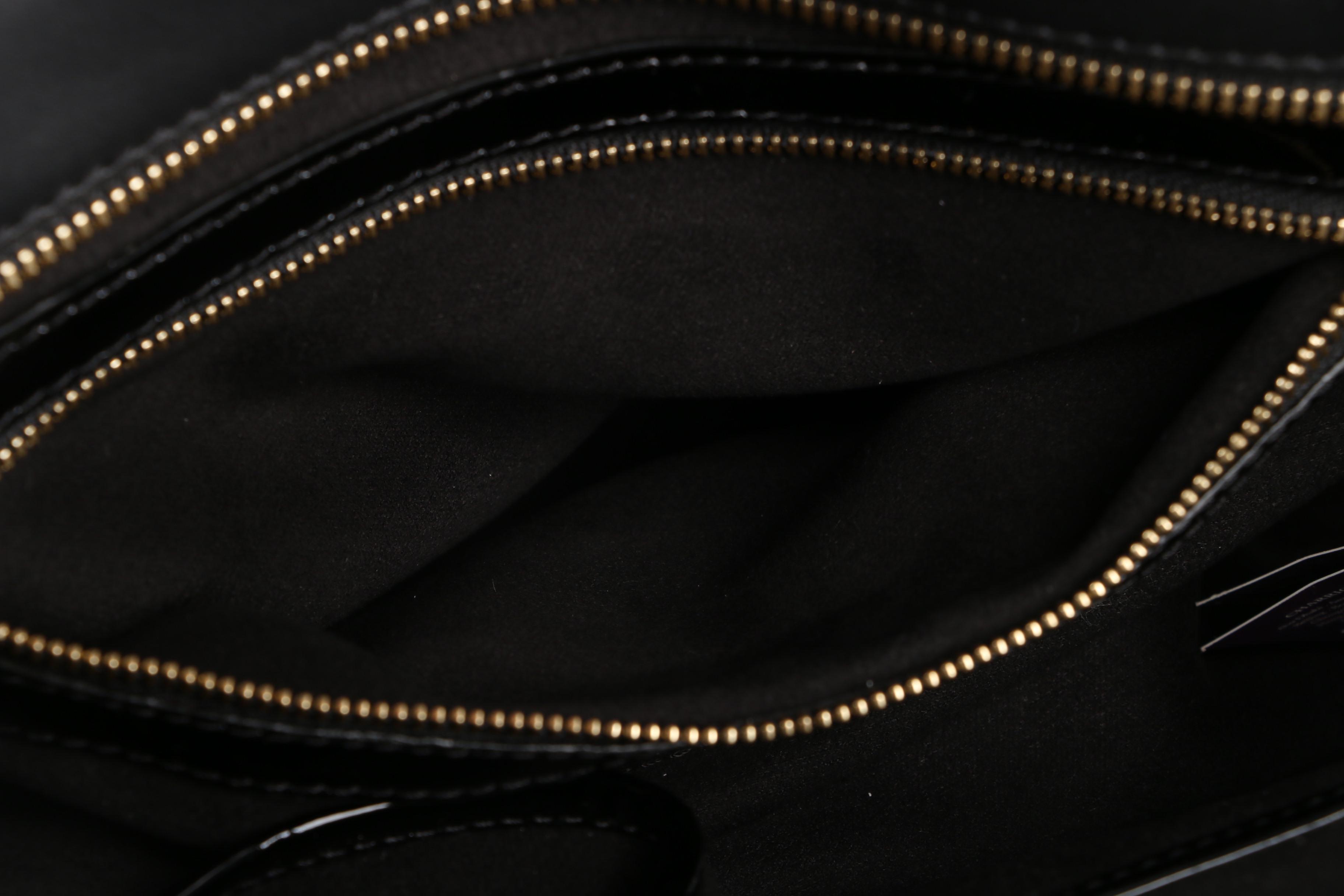 Charriol Black Leather and Snakeskin Large Aquarius Tote