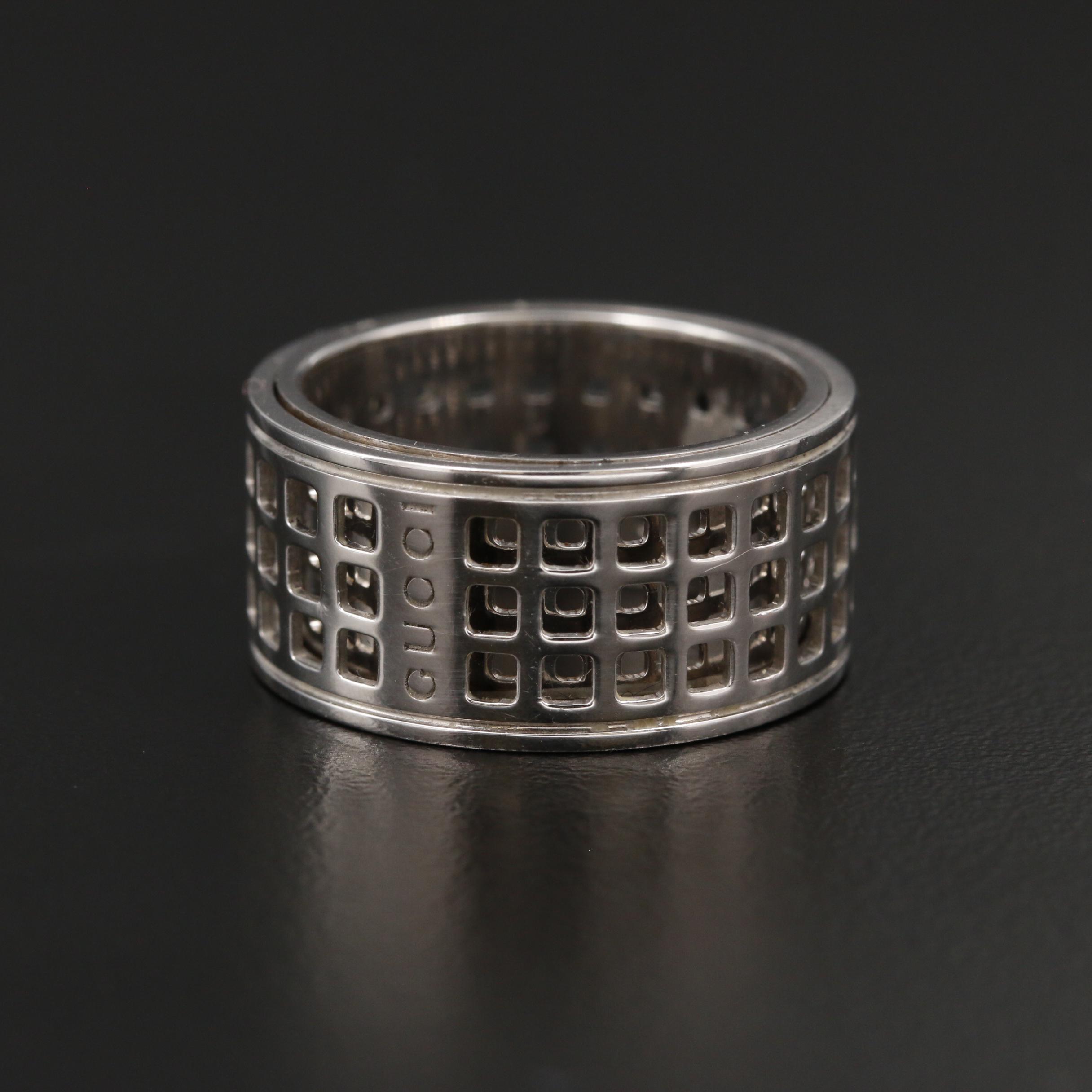 Gucci 18K White Gold Spinner Ring