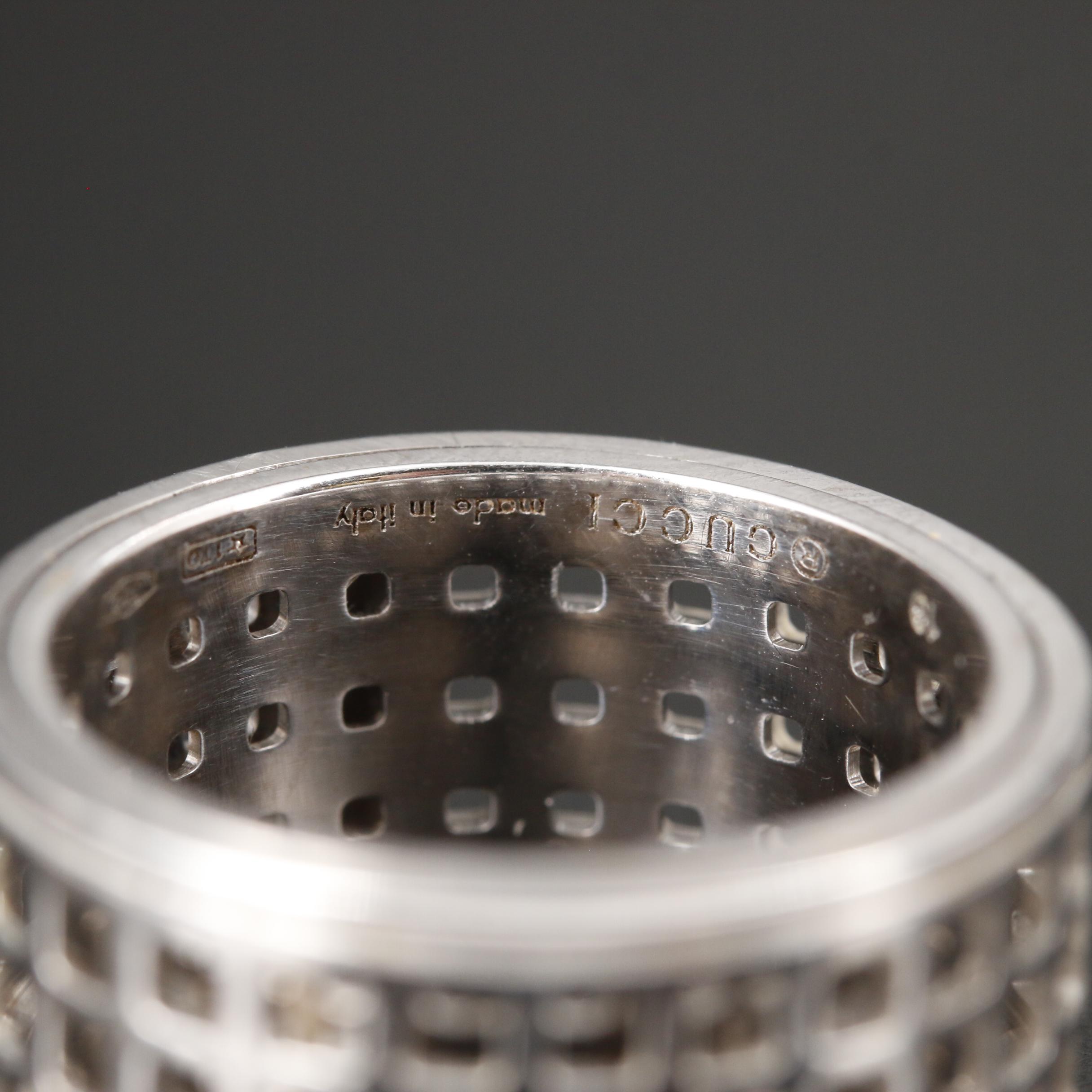 Gucci 18K White Gold Spinner Ring