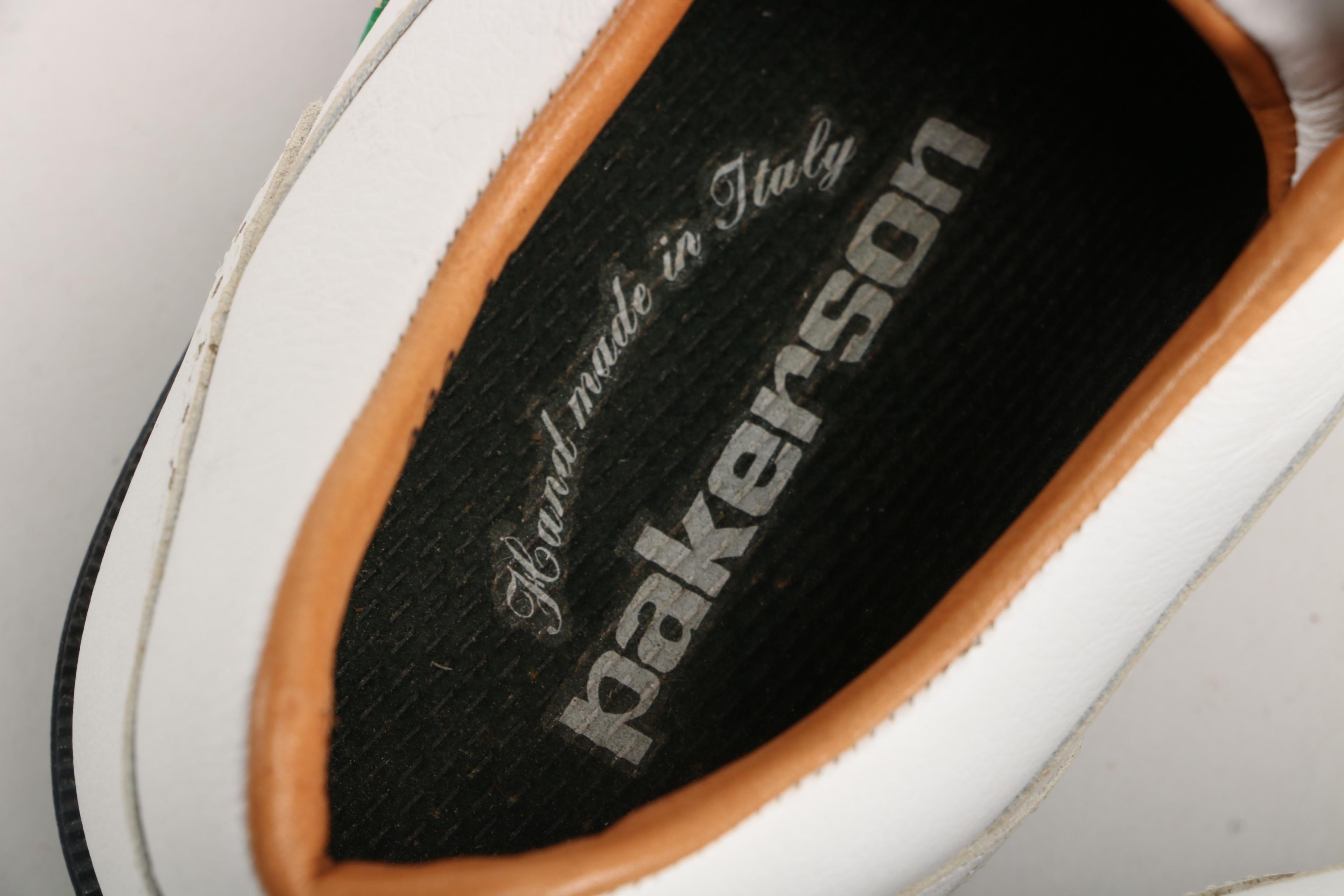 Pakerson White Wingtip Style Leather Golf Shoes with Kilties