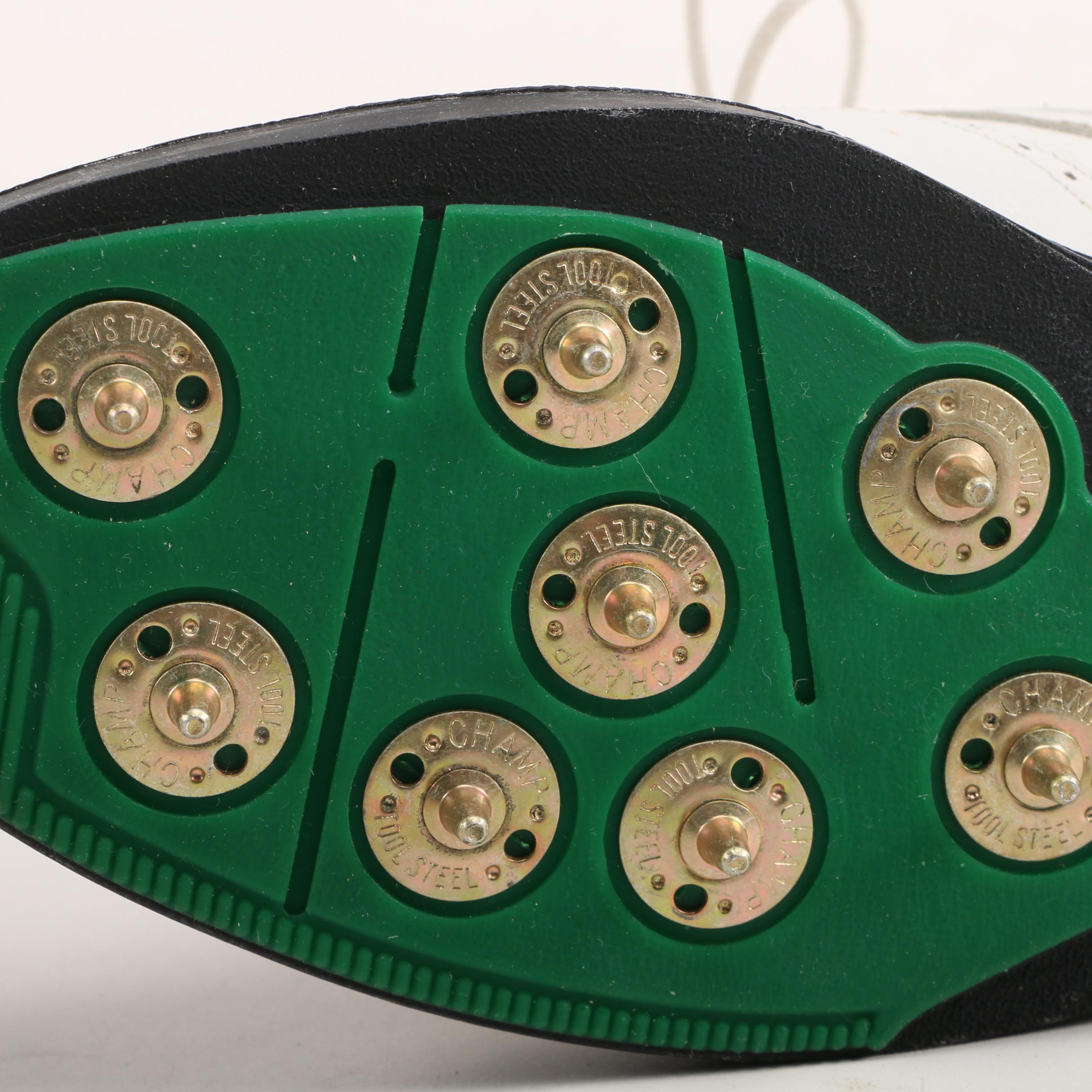 Pakerson White Wingtip Style Leather Golf Shoes with Kilties