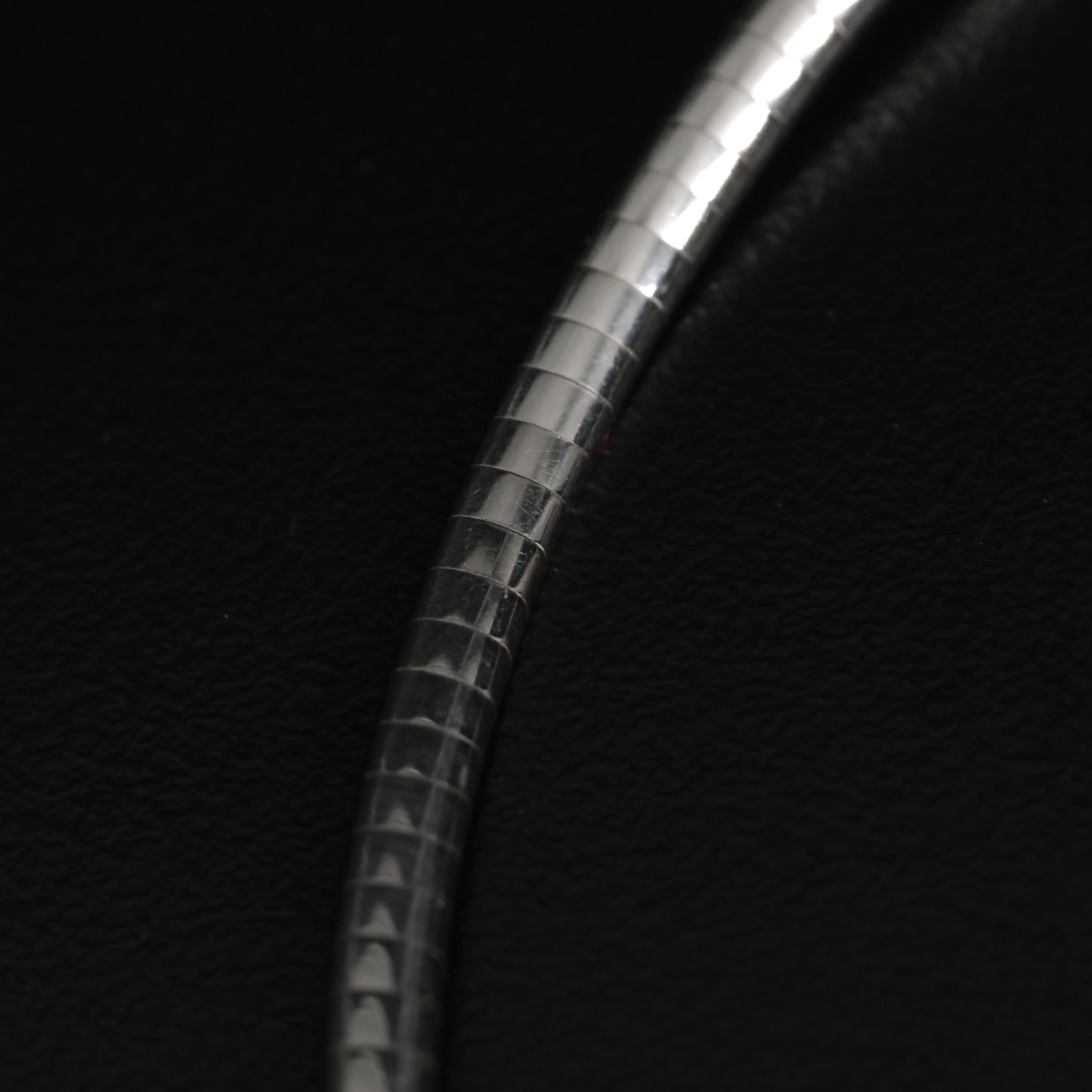 14K White Gold Omega Link Necklace