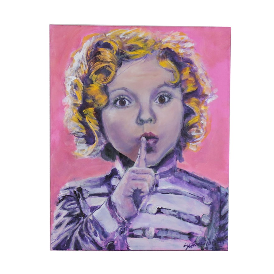 Suzanne Welham Acrylic Portrait Painting of Shirley Temple