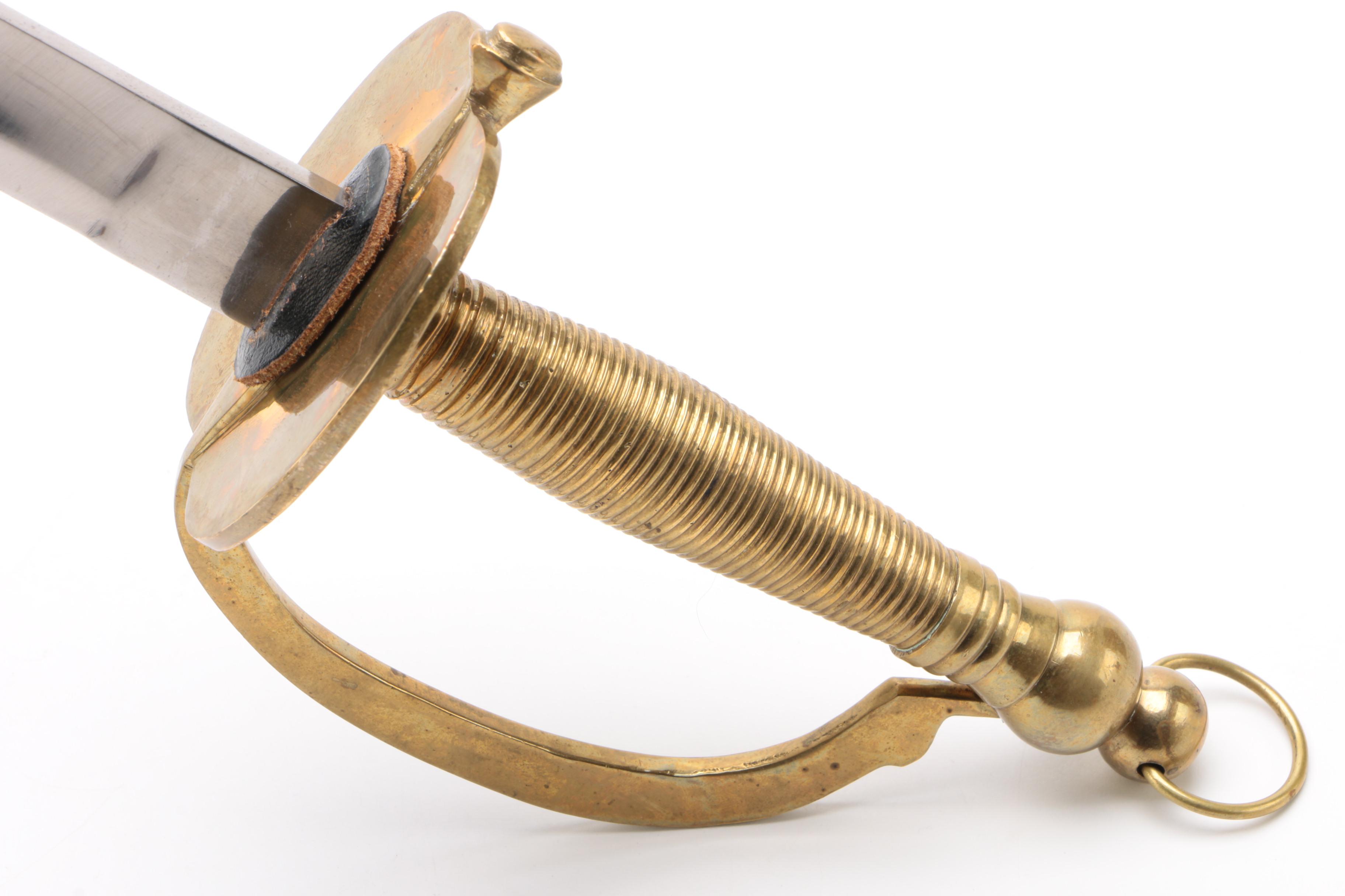 "M1840" Musician's Civil War Sword with Scabbard and Leather Belt, Replica