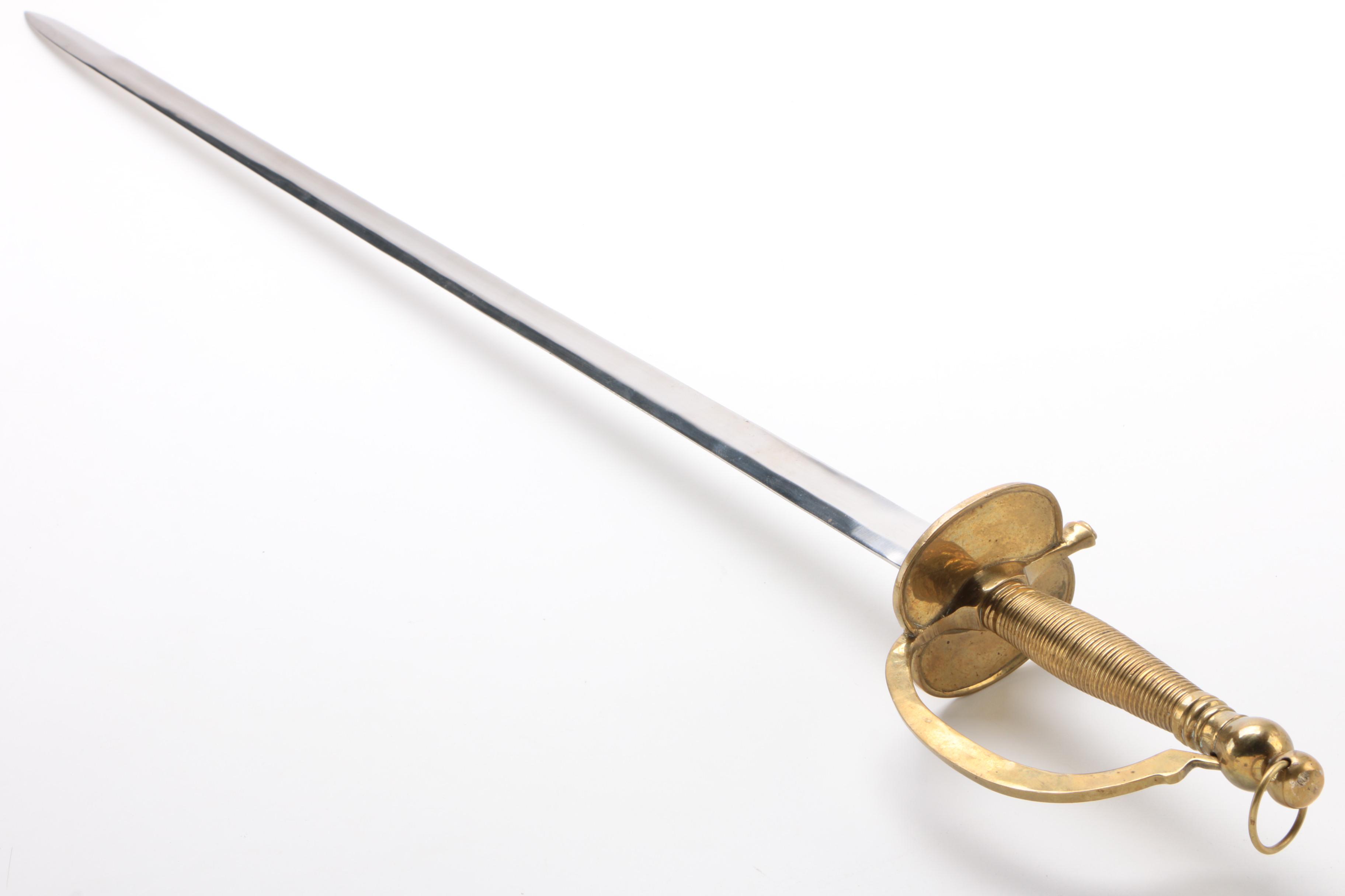 "M1840" Musician's Civil War Sword with Scabbard and Leather Belt, Replica