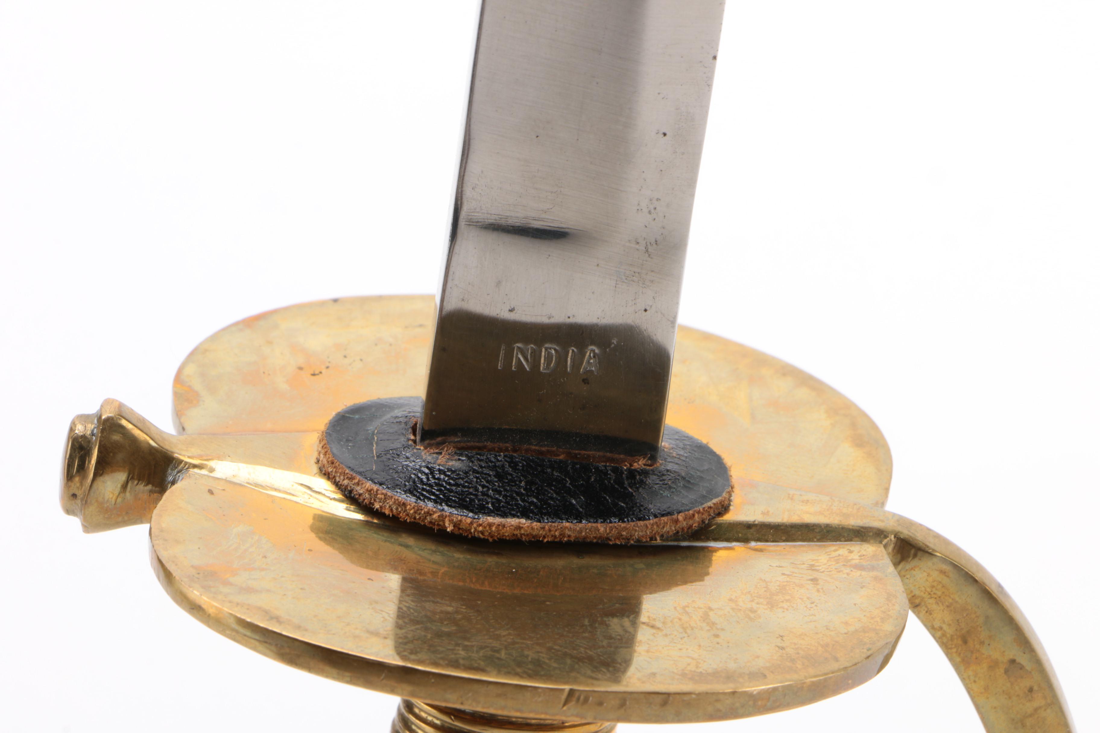 "M1840" Musician's Civil War Sword with Scabbard and Leather Belt, Replica