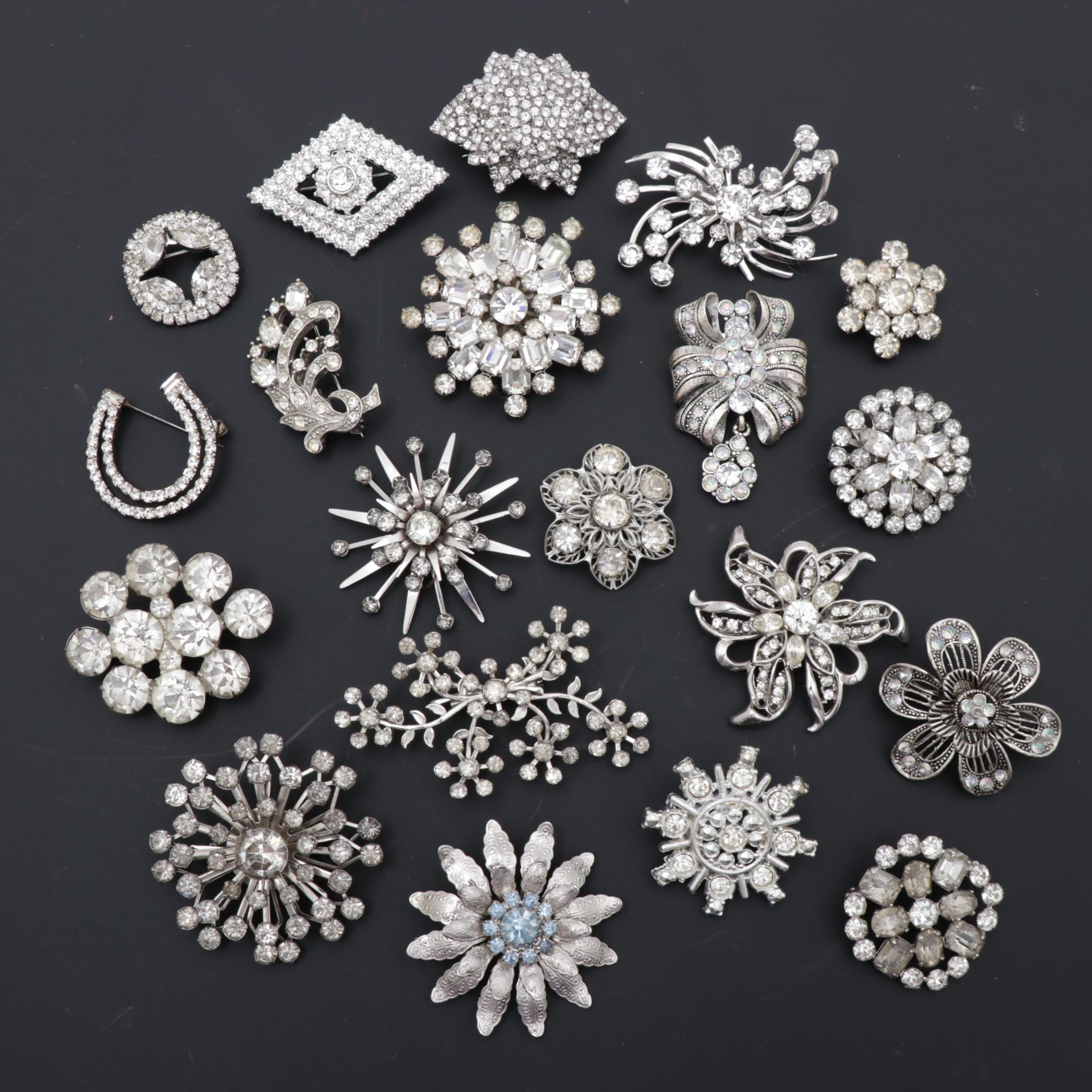 Vintage Rhinestone Brooch Collection