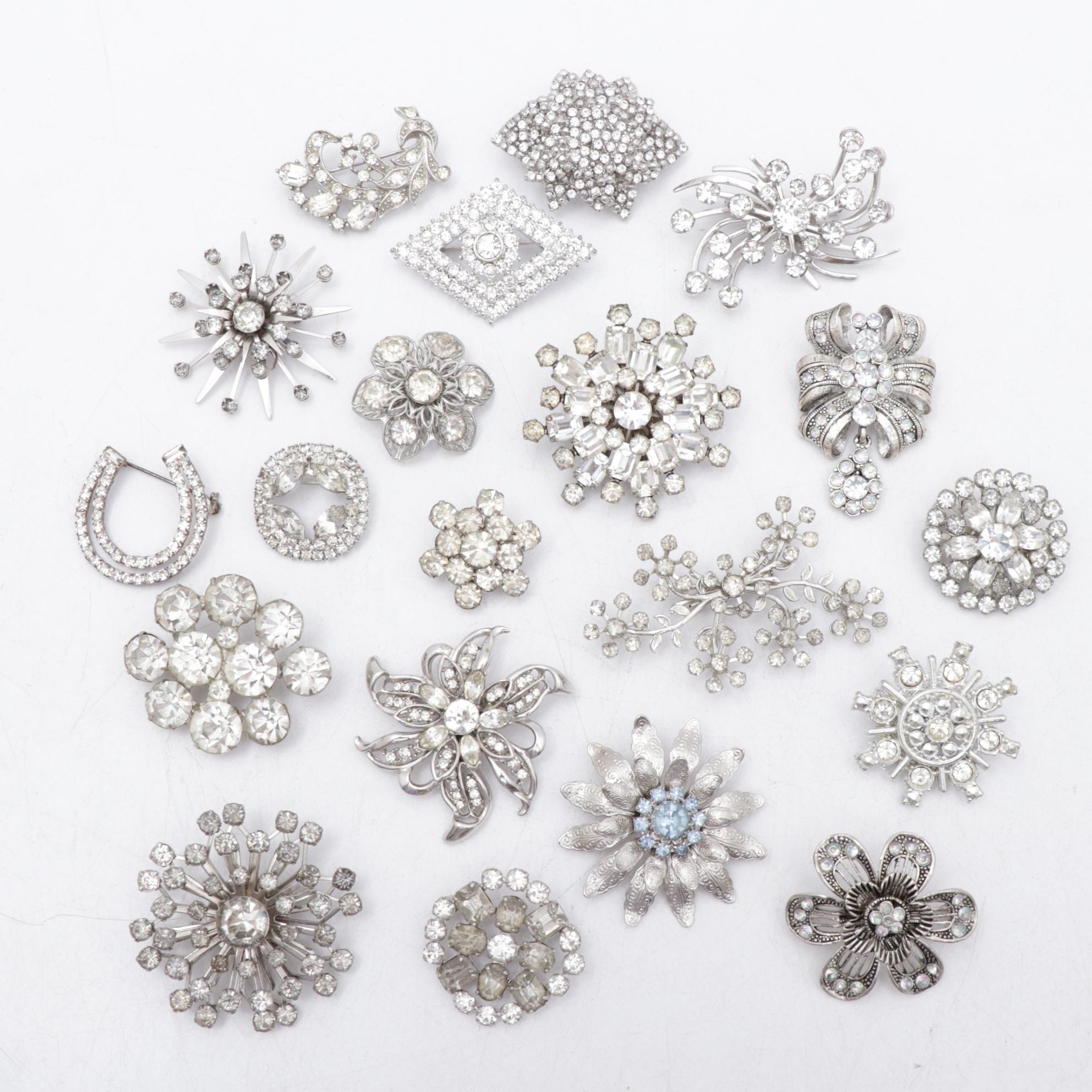 Vintage Rhinestone Brooch Collection