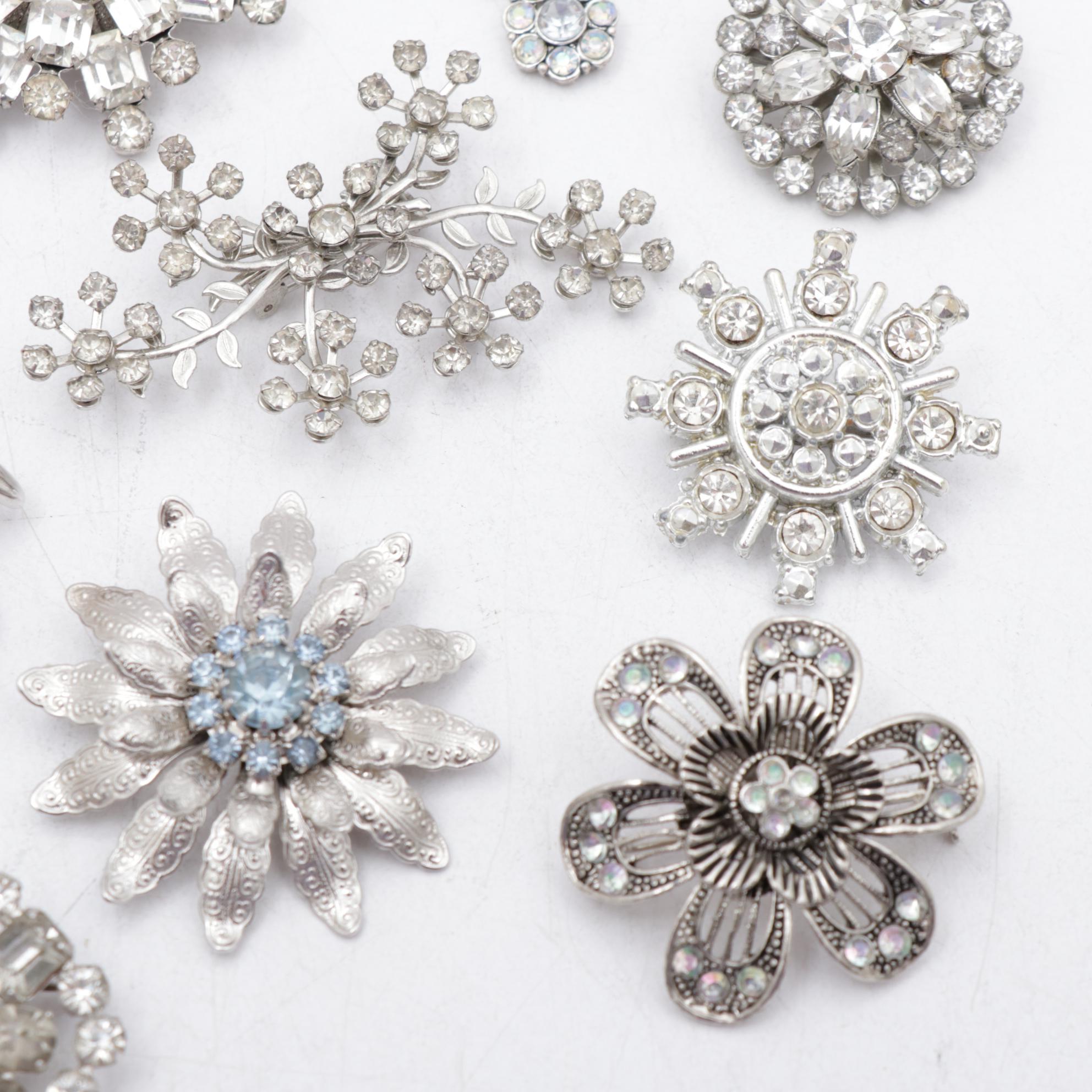 Vintage Rhinestone Brooch Collection
