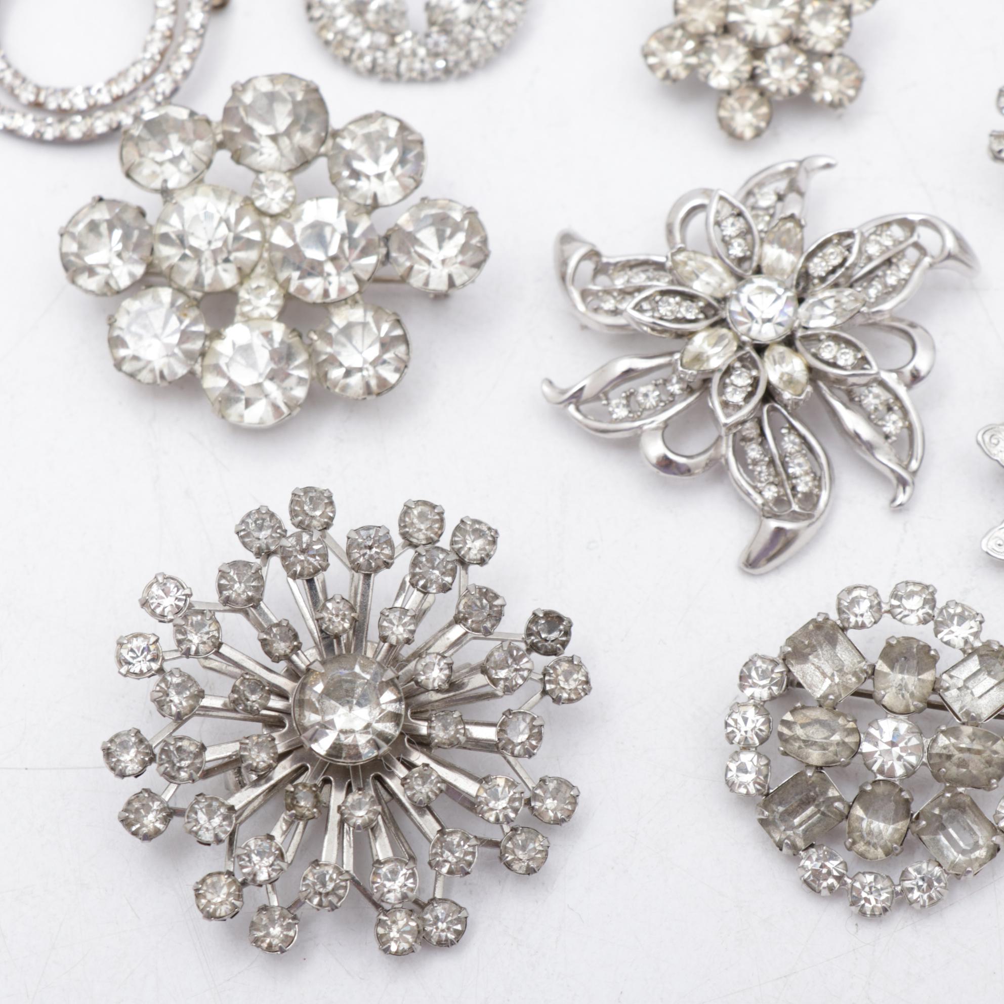 Vintage Rhinestone Brooch Collection