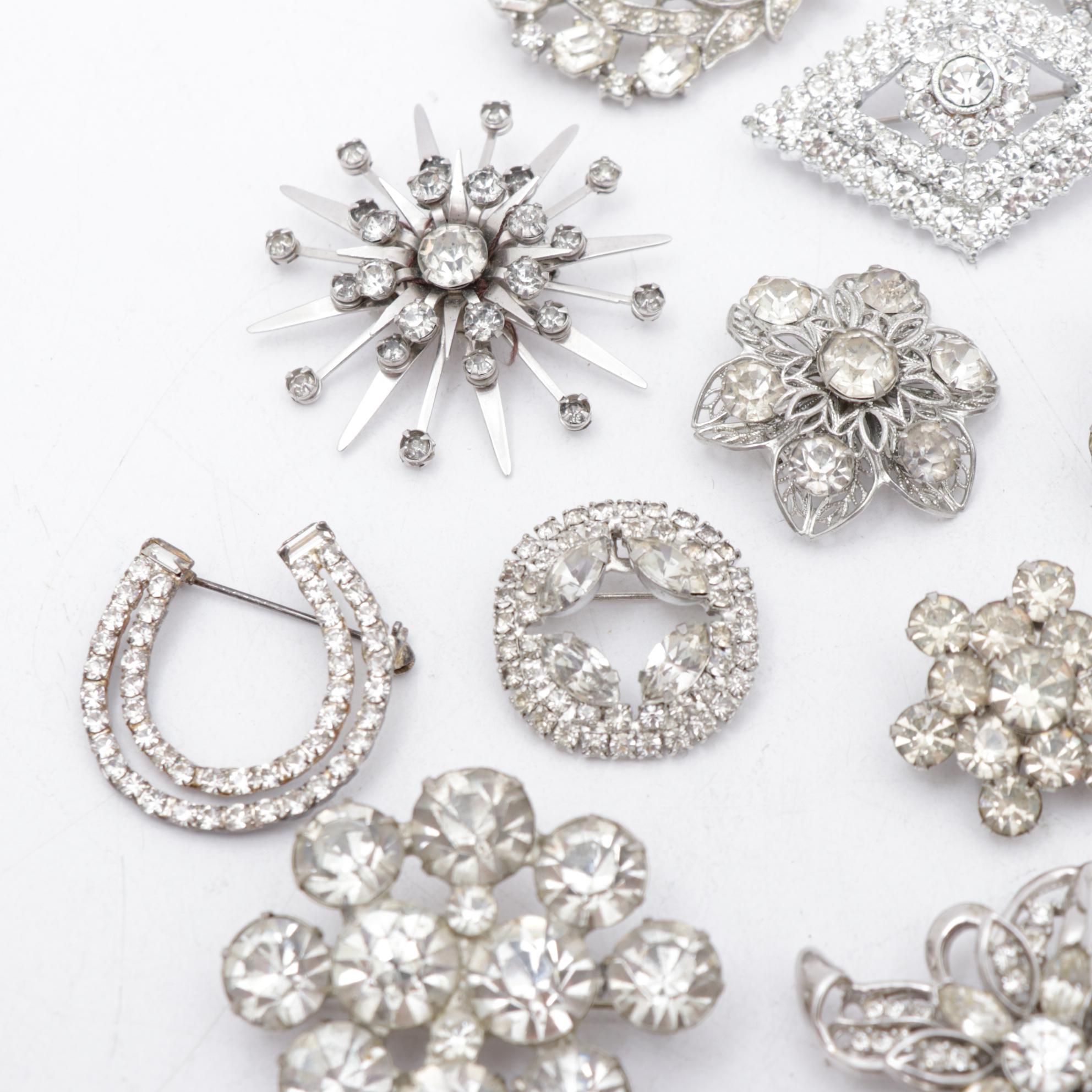 Vintage Rhinestone Brooch Collection