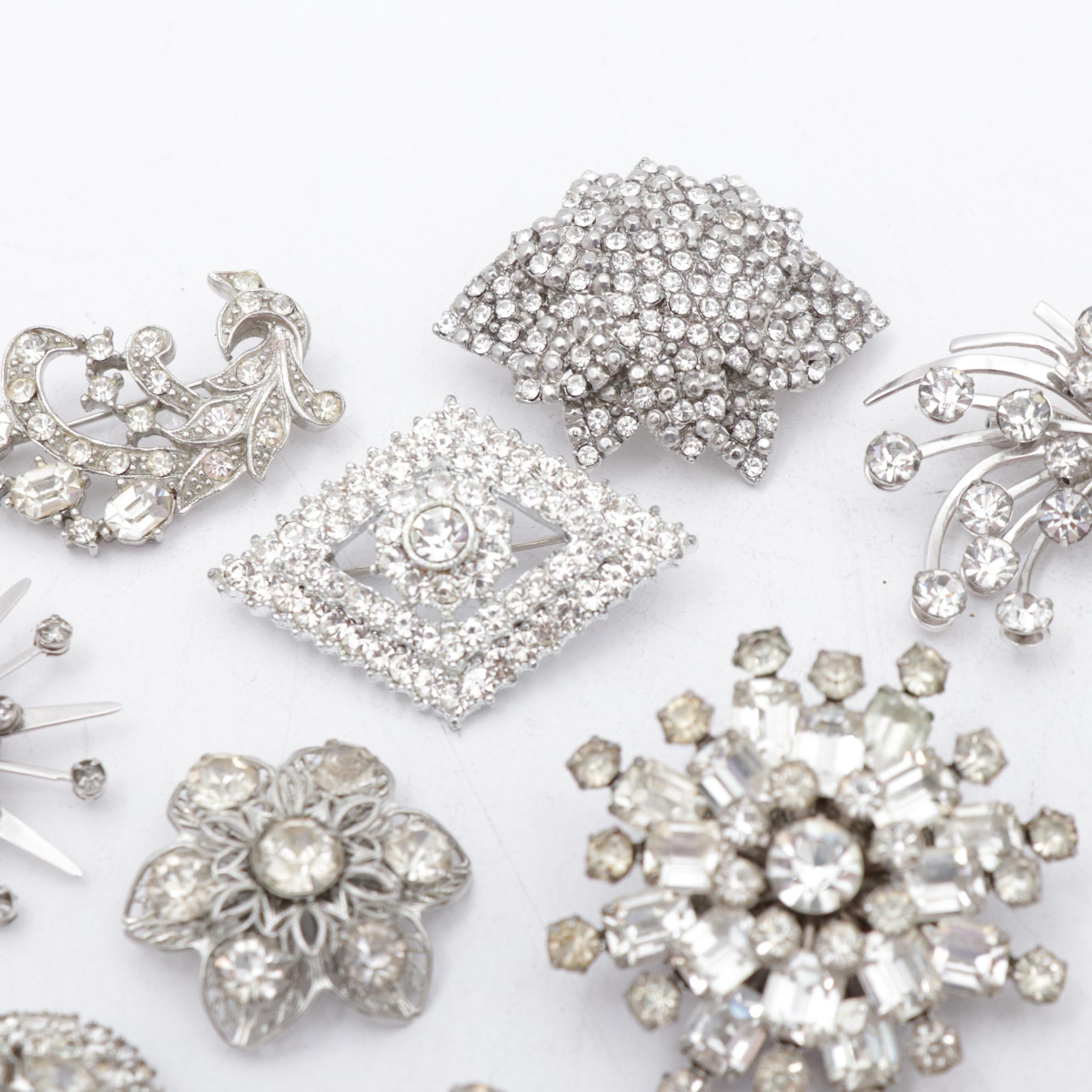 Vintage Rhinestone Brooch Collection