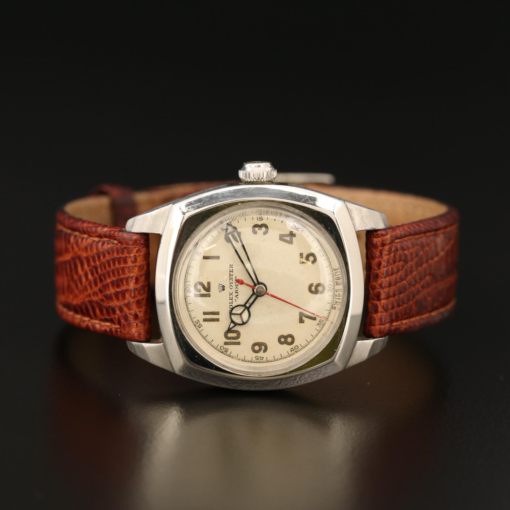 Rolex Oyster "Army" Stainless Steel Watch, Circa 1940