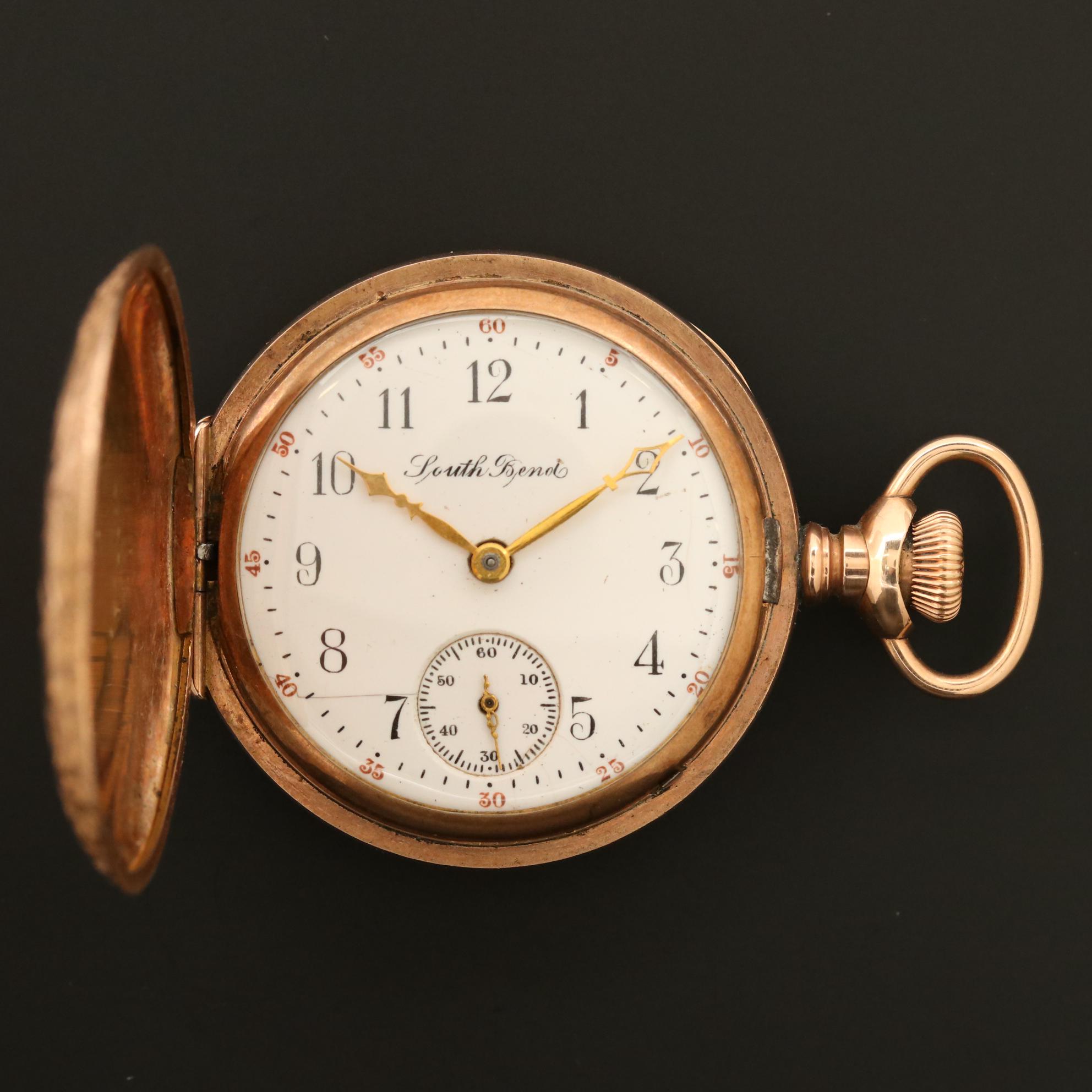 Antique South Bend Gold Filled Hunter Case Pocket Watch, 1903