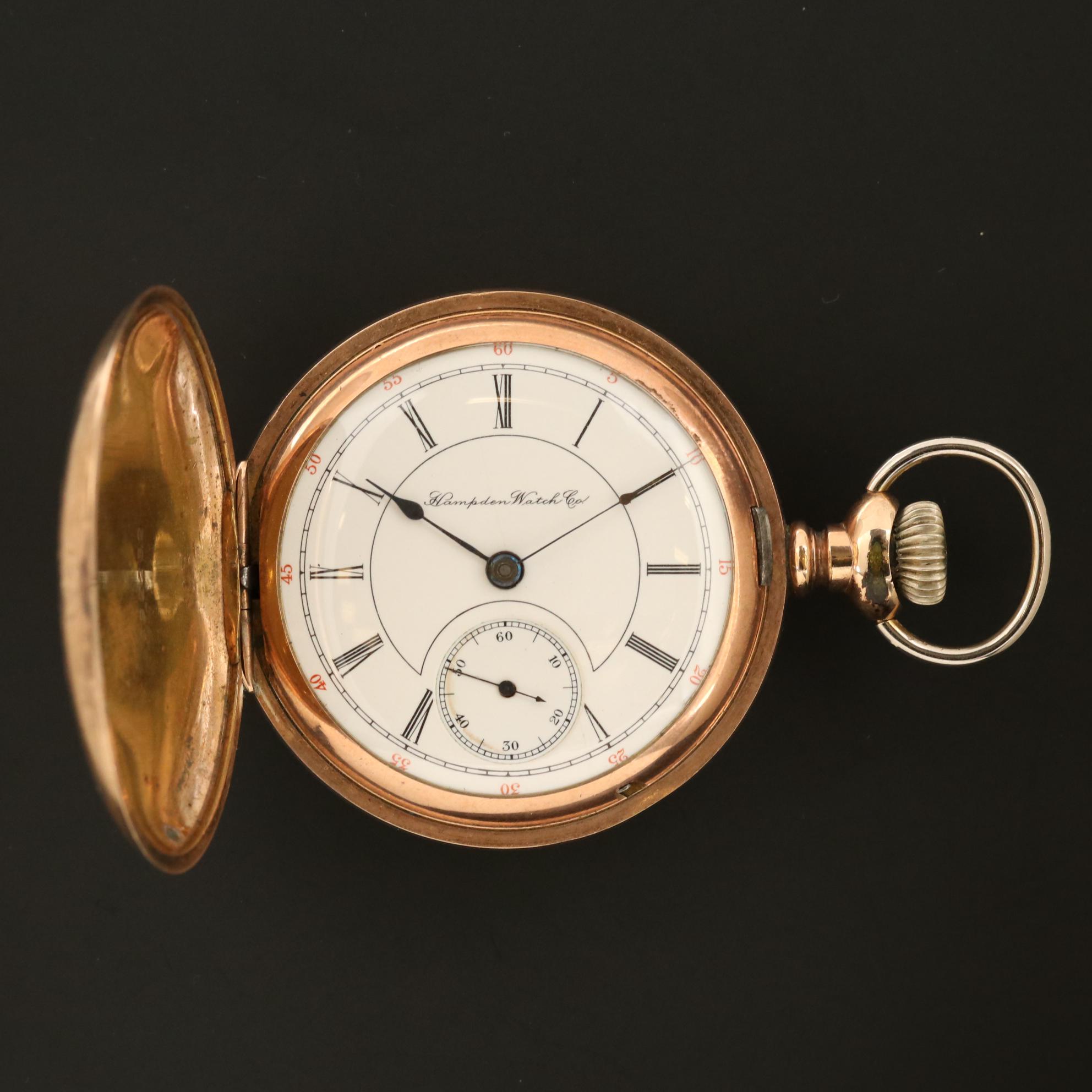 Antique Hampden Watch Co. Gold Filled Pocket Watch, 1902
