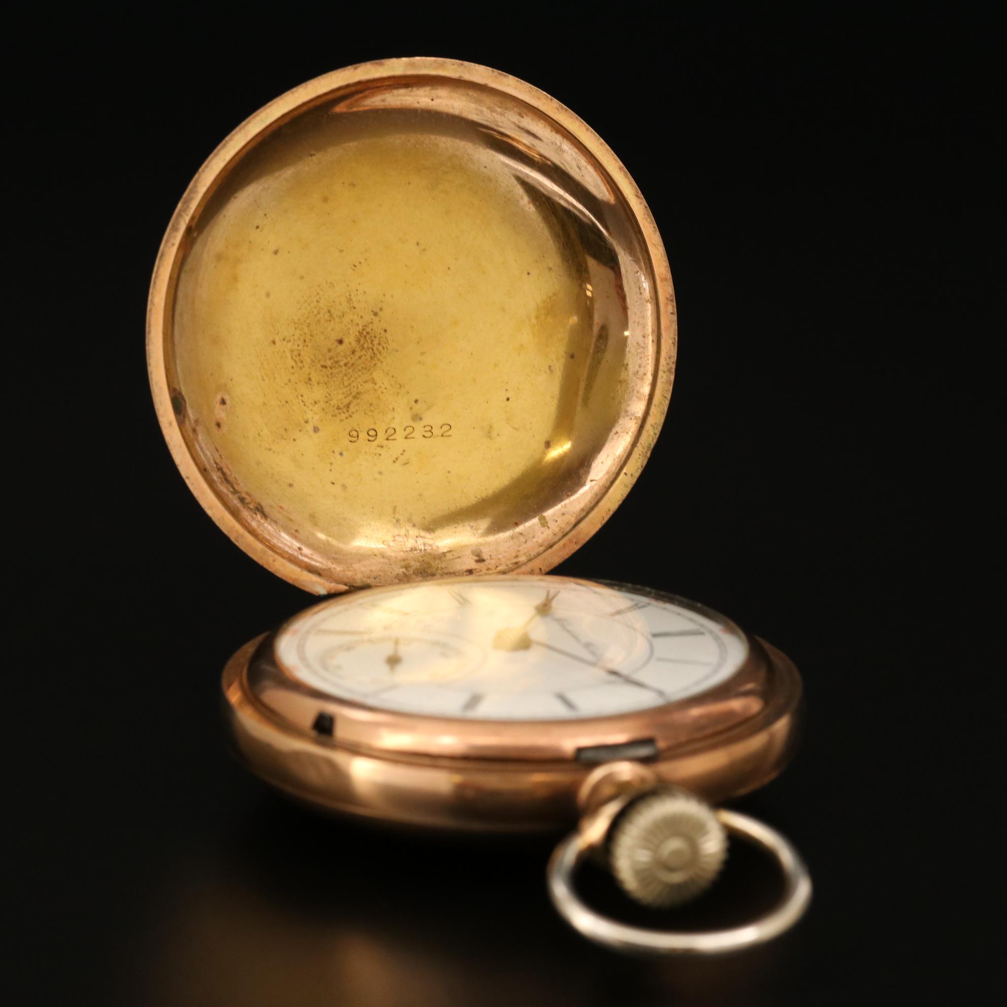 Antique Hampden Watch Co. Gold Filled Pocket Watch, 1902