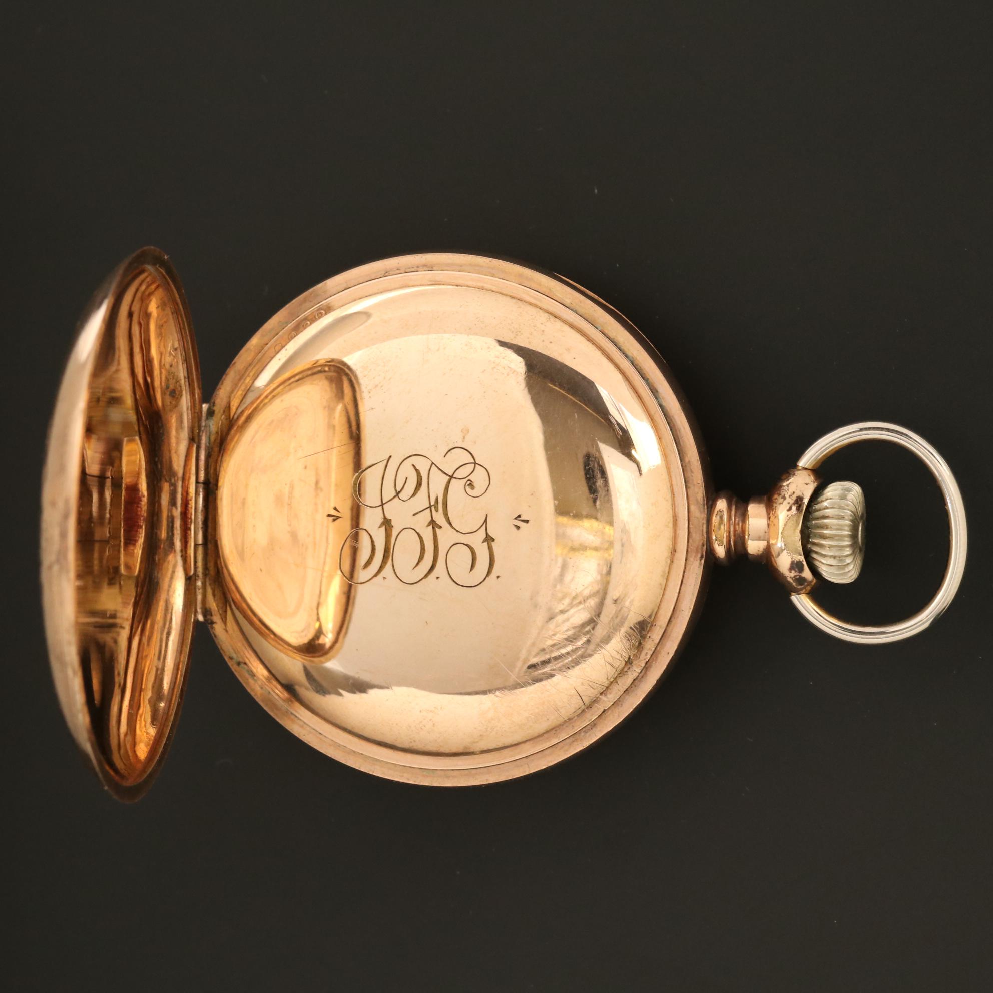 Antique Hampden Watch Co. Gold Filled Pocket Watch, 1902