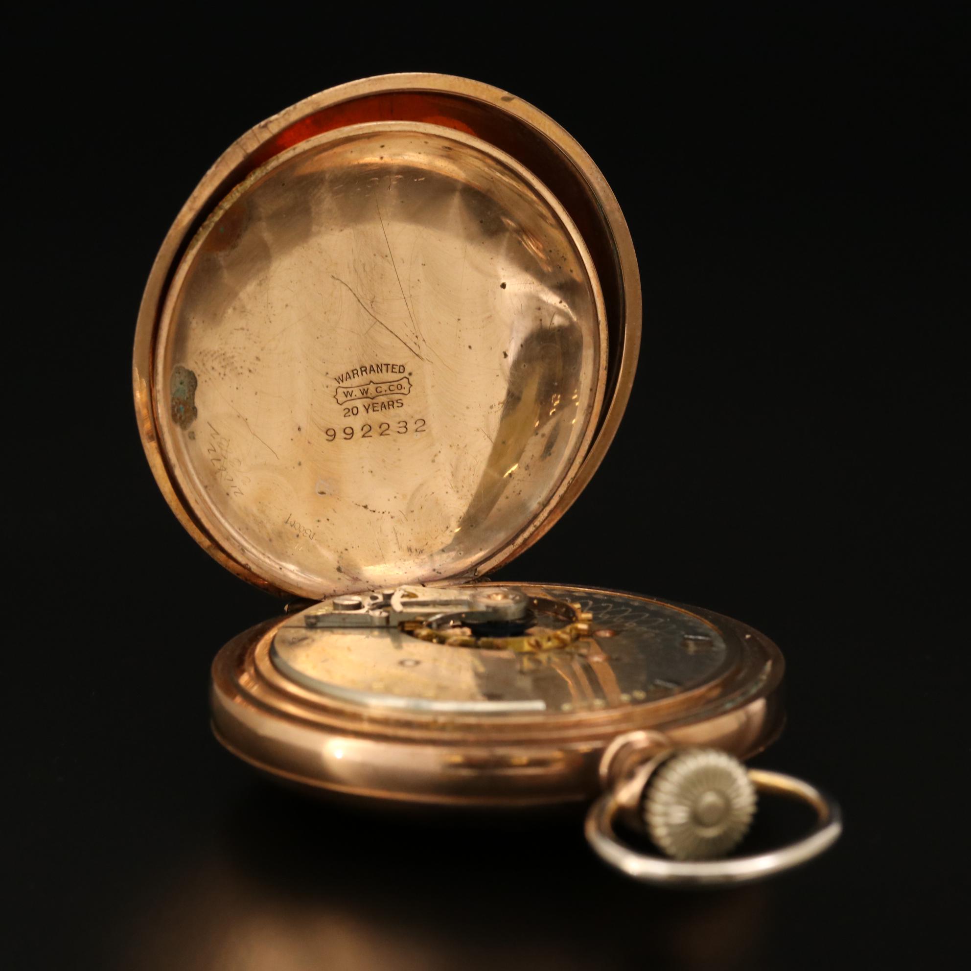 Antique Hampden Watch Co. Gold Filled Pocket Watch, 1902