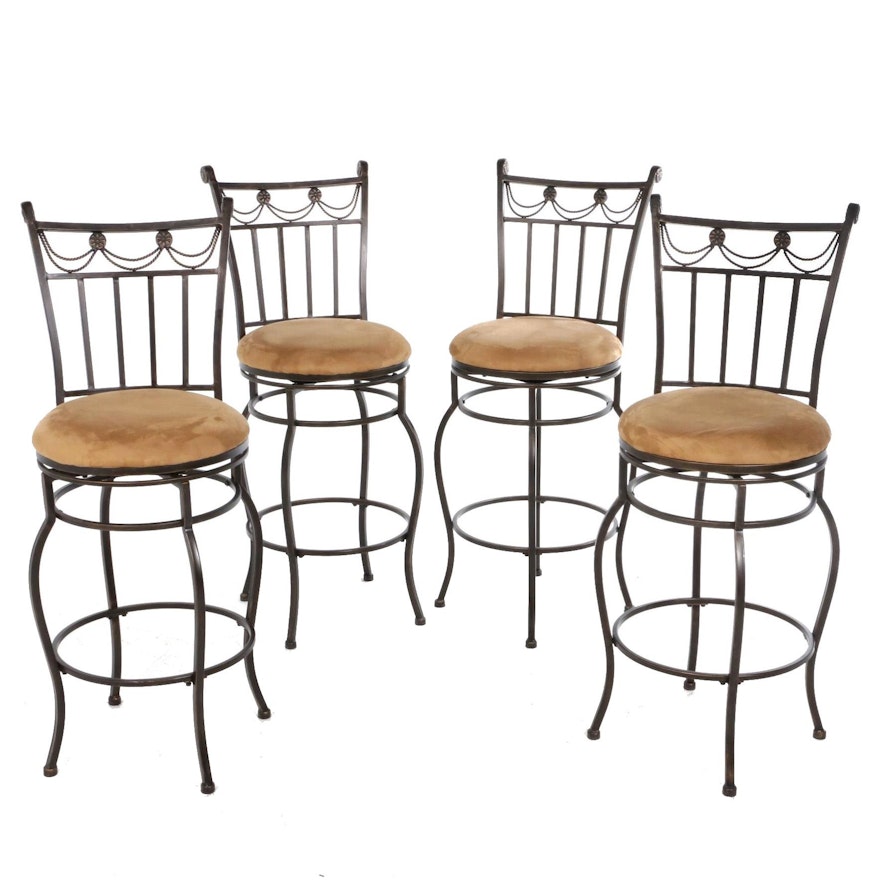 Hillsdale Furniture Wrought Metal Swivel Barstools, Contemporary