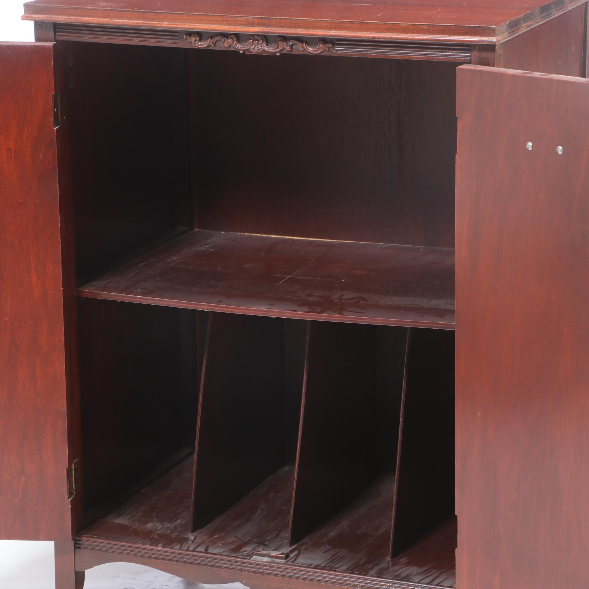 Duncan Phyfe Style Mahogany Record Cabinet, circa 1950