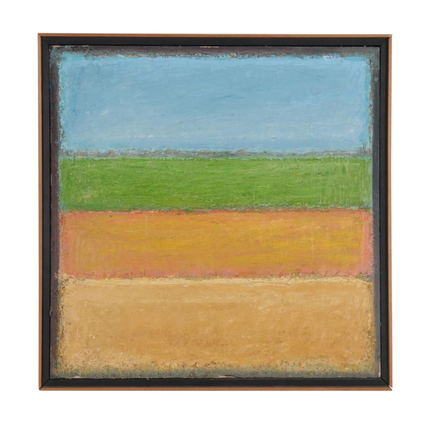 Impasto Color Field Oil Painting, Mid 20th Century