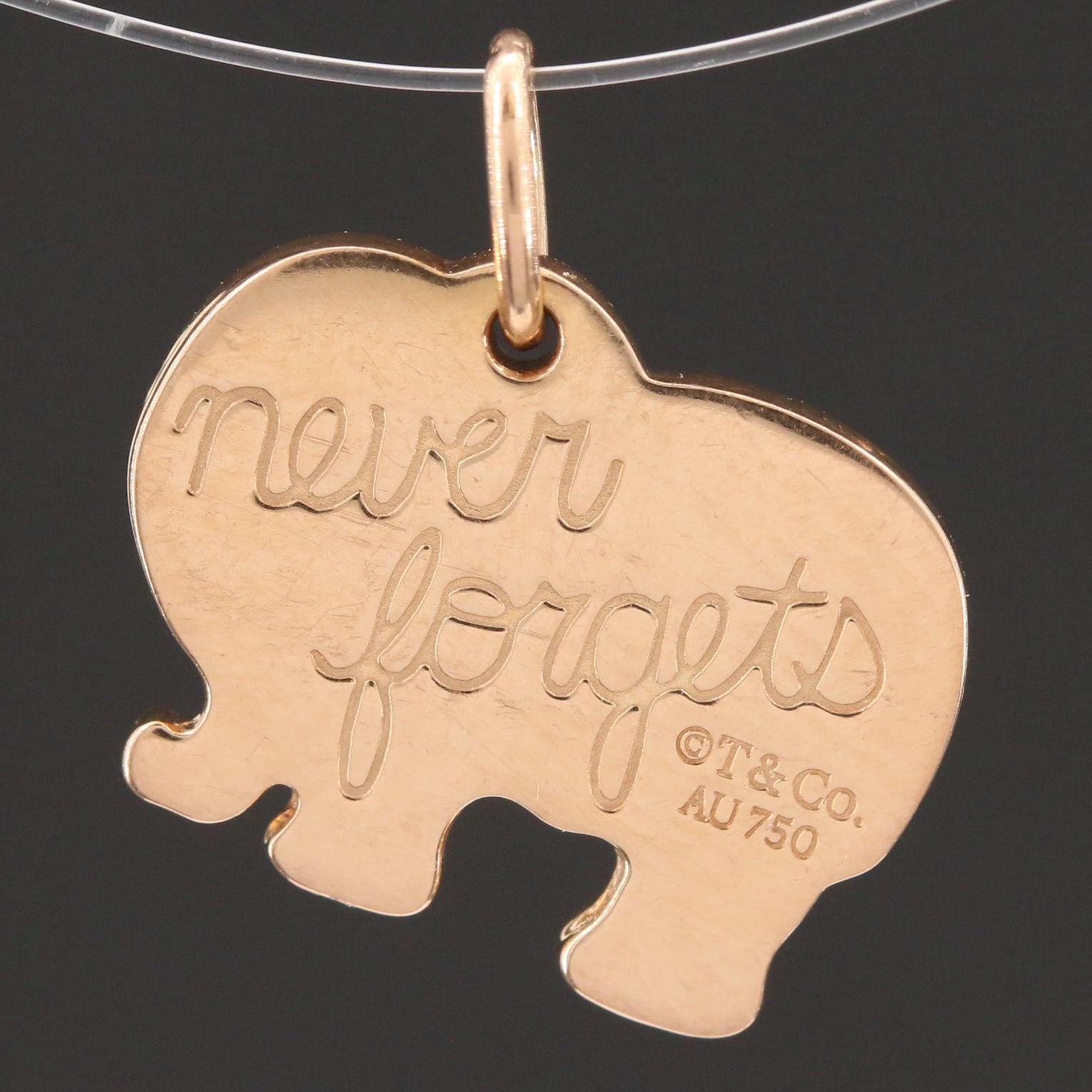 Tiffany & Co. "Elephant Never Forgets" 18K Yellow Gold Charm