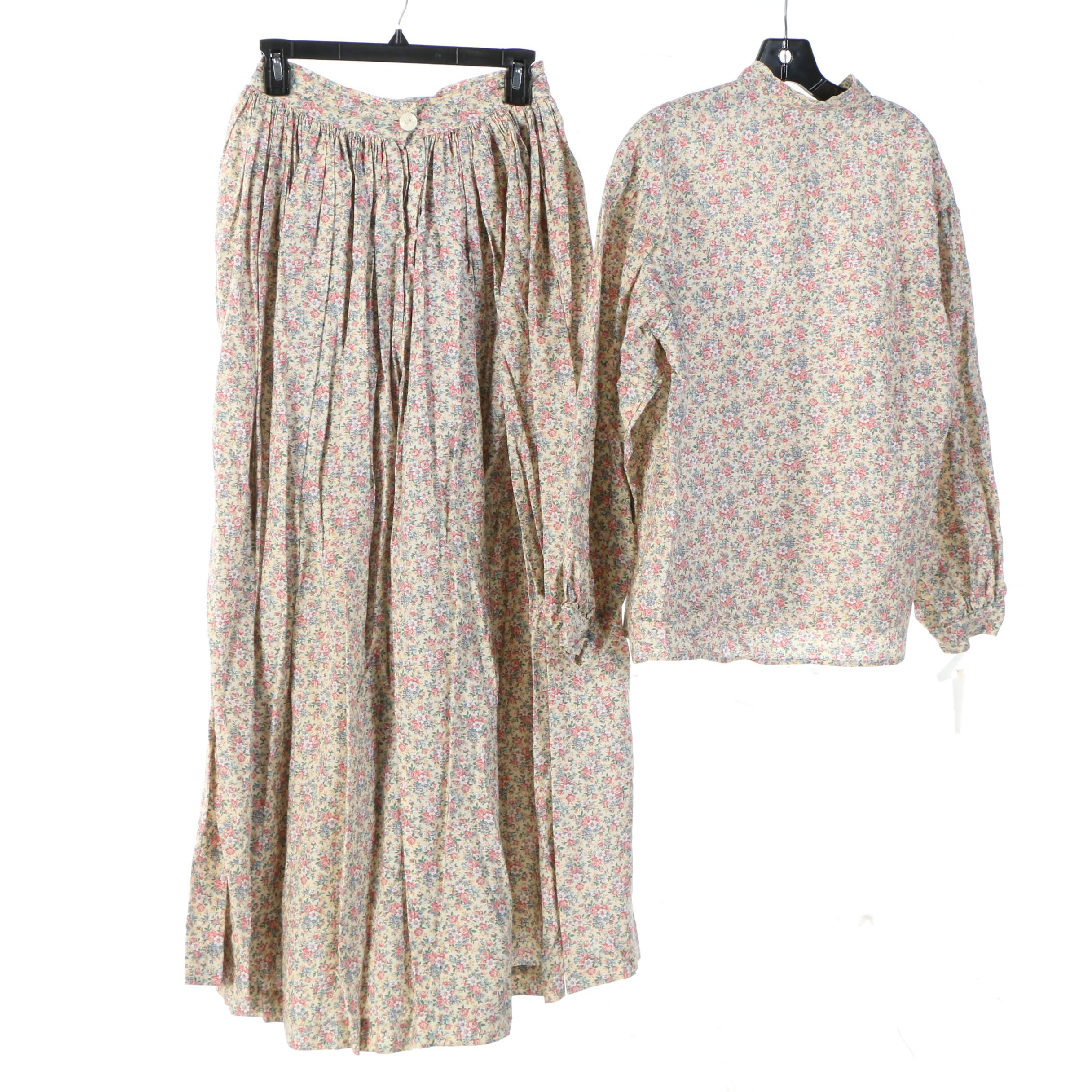 Reenactment Civil War Camp and Day Dresses with Hoop Skirt