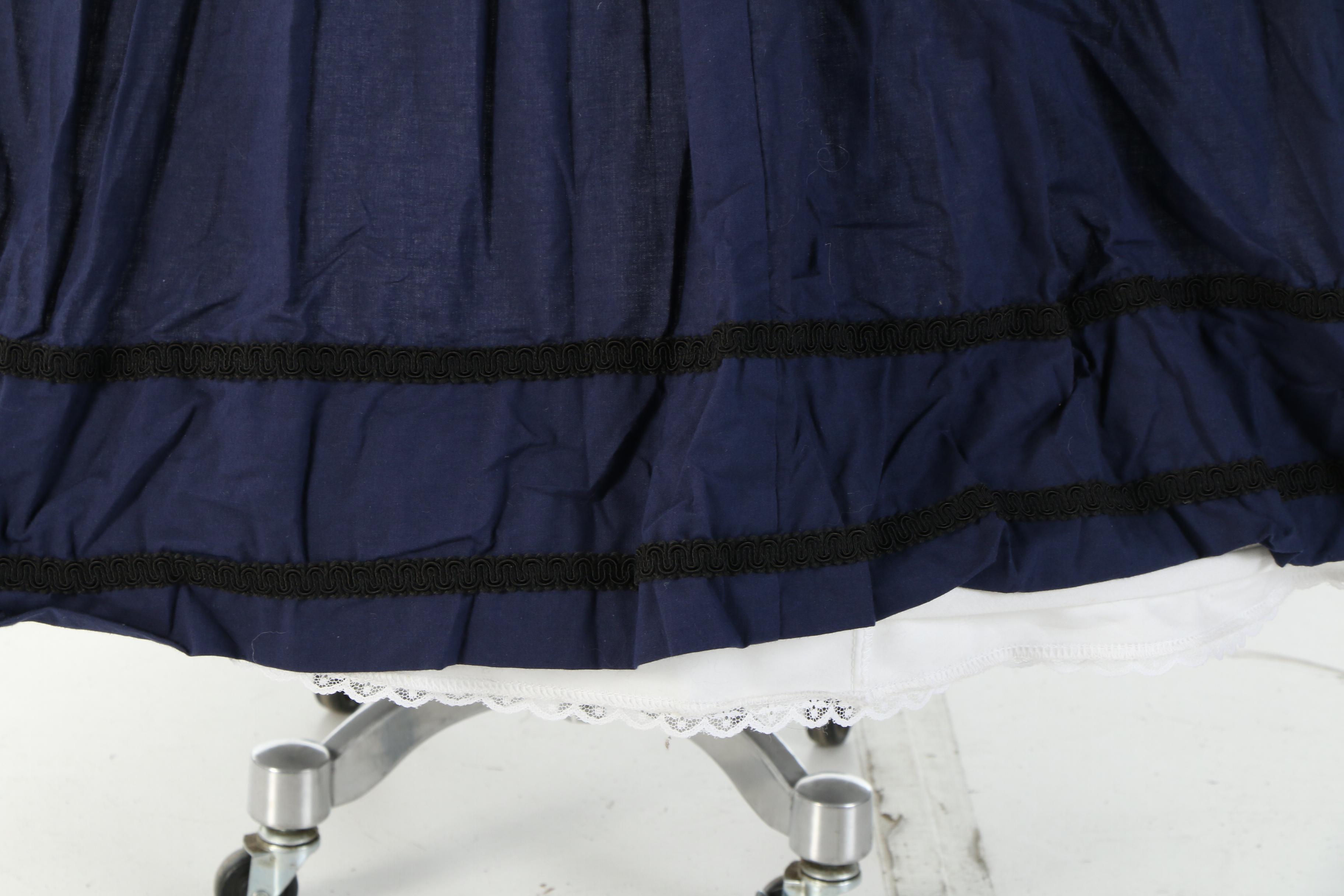 Reenactment Civil War Camp and Day Dresses with Hoop Skirt