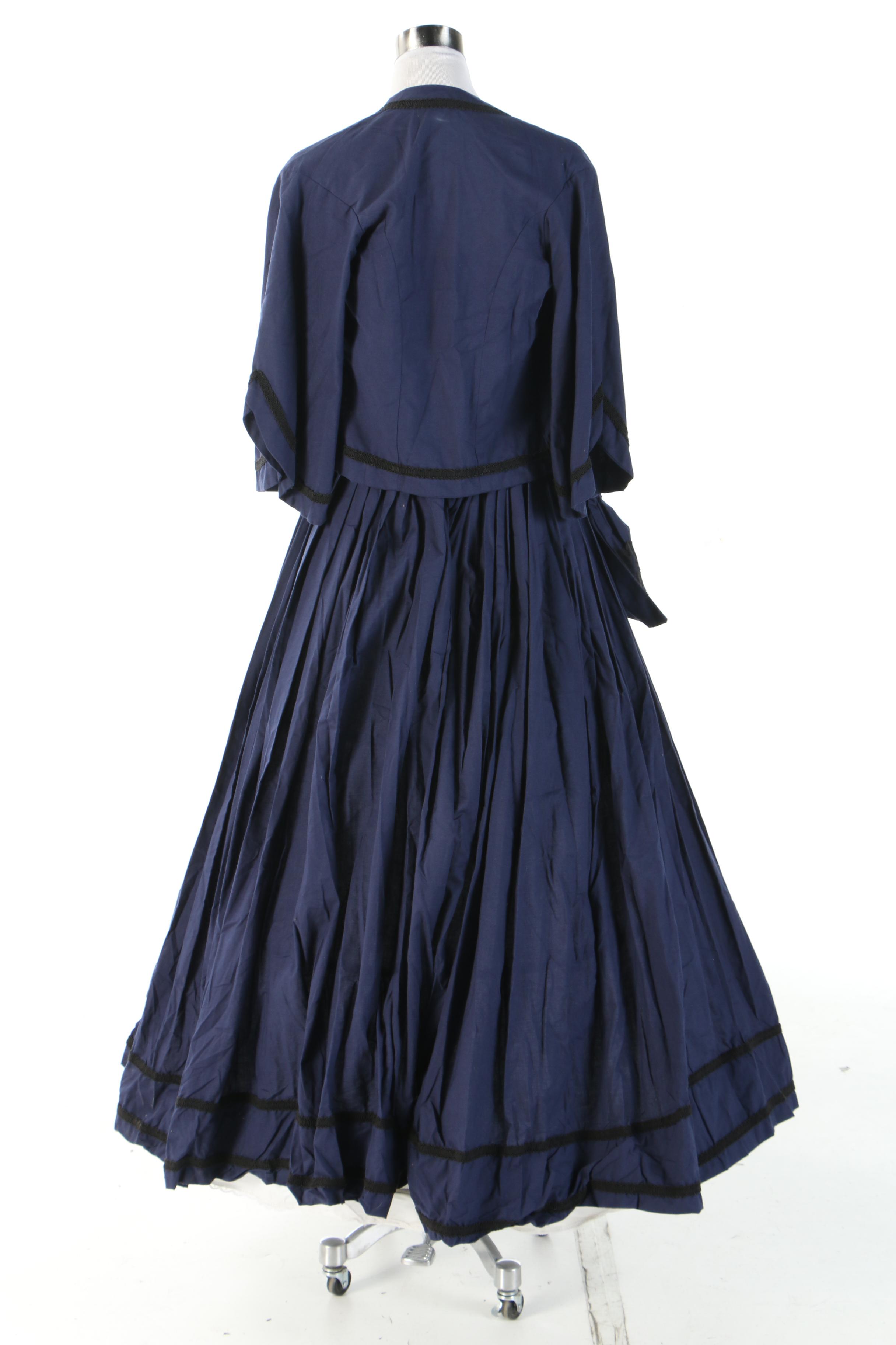 Reenactment Civil War Camp and Day Dresses with Hoop Skirt
