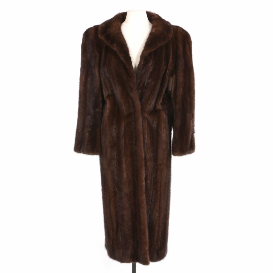 Mahogany Mink Fur Full-Length Coat, Vintage