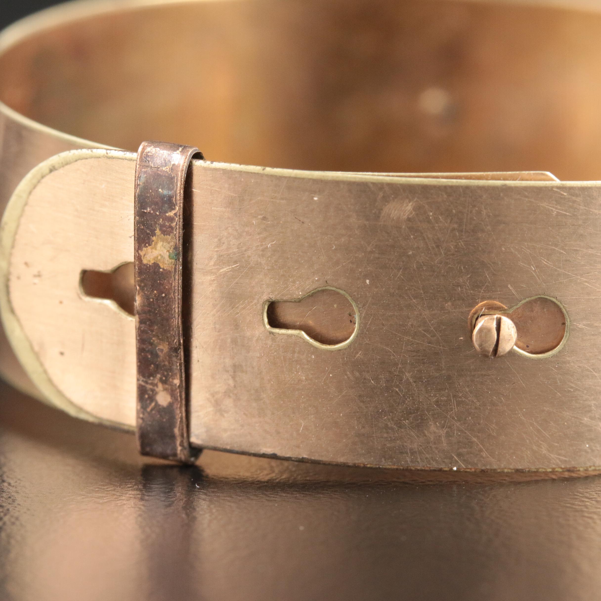 Vintage Garnet Buckle and Bangle Bracelets