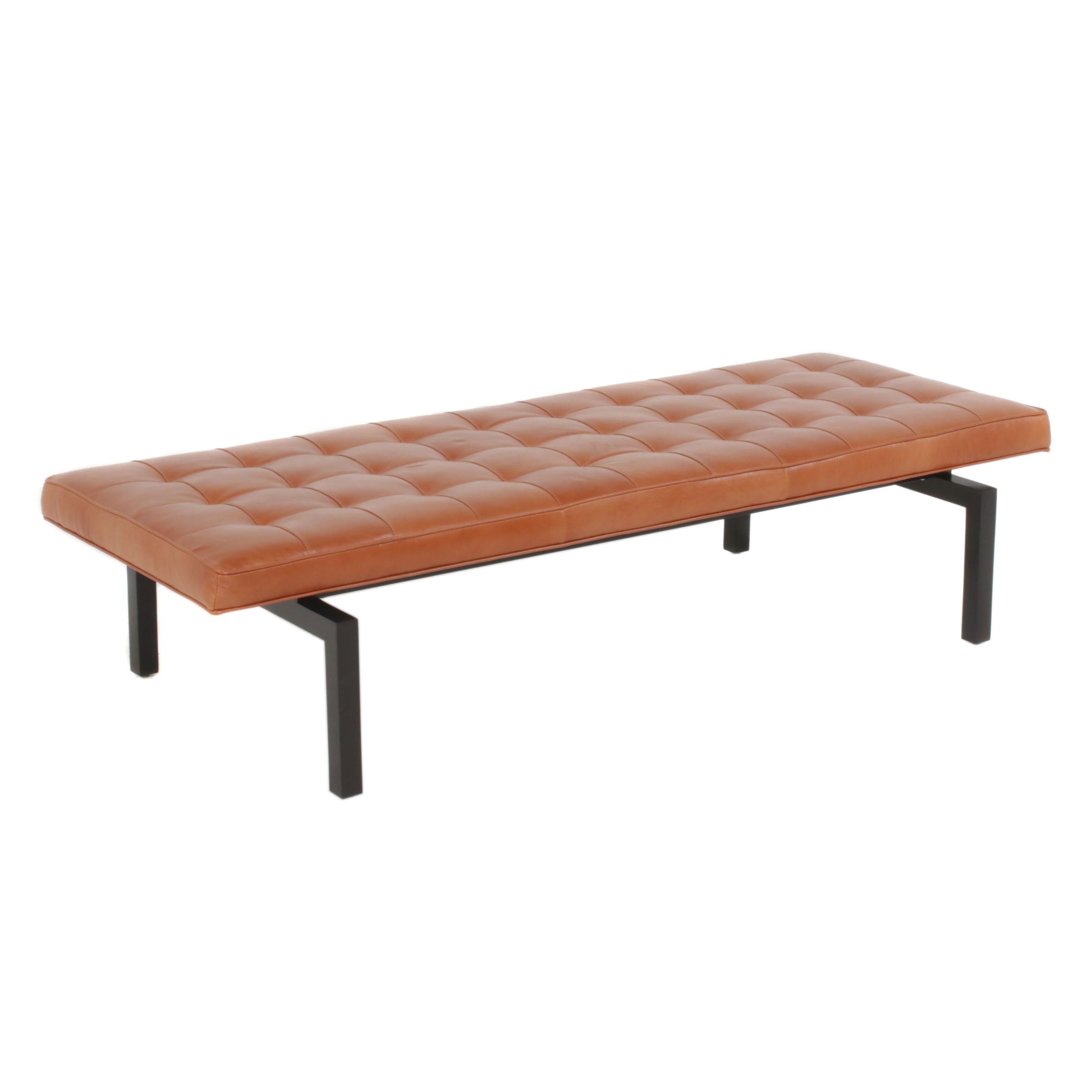 American Leather for Williams Sonoma "Rex" Bench/Ottoman in "Bourbon" Leather
