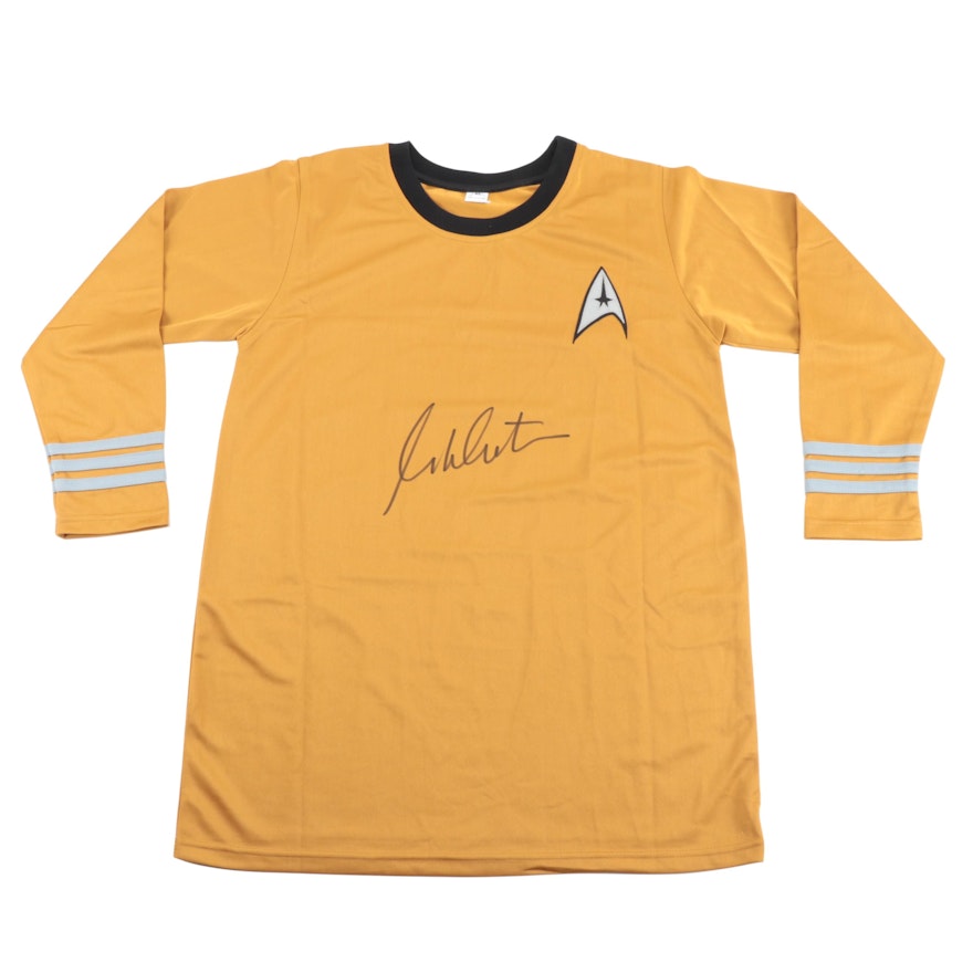 William Shatner Signed "Capt. James T. Kirk" Star Trek-Fleet Crew Shirt, JSA COA