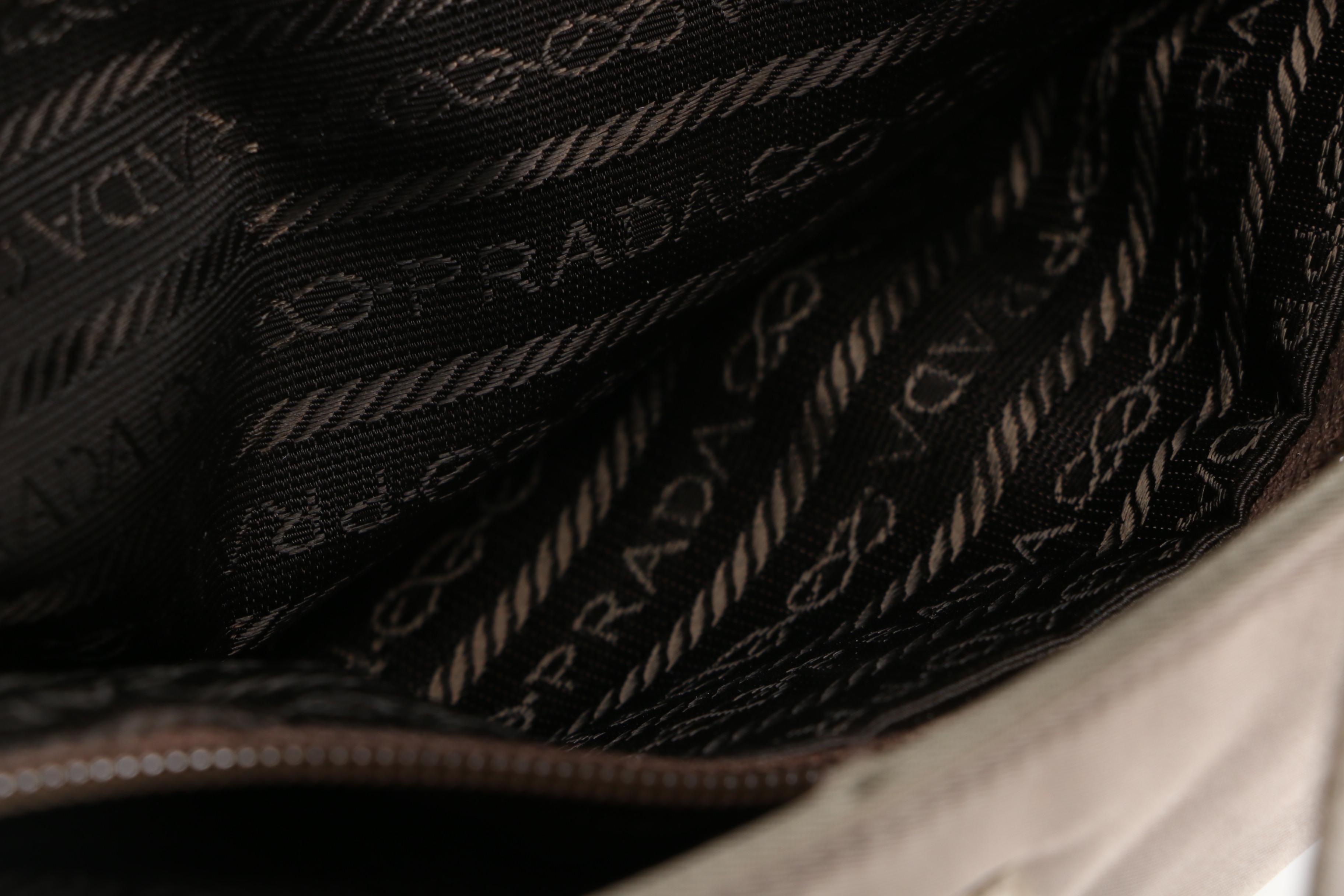 Prada Shoulder Bag in Grey Tessuto Nylon with Clasp Closure