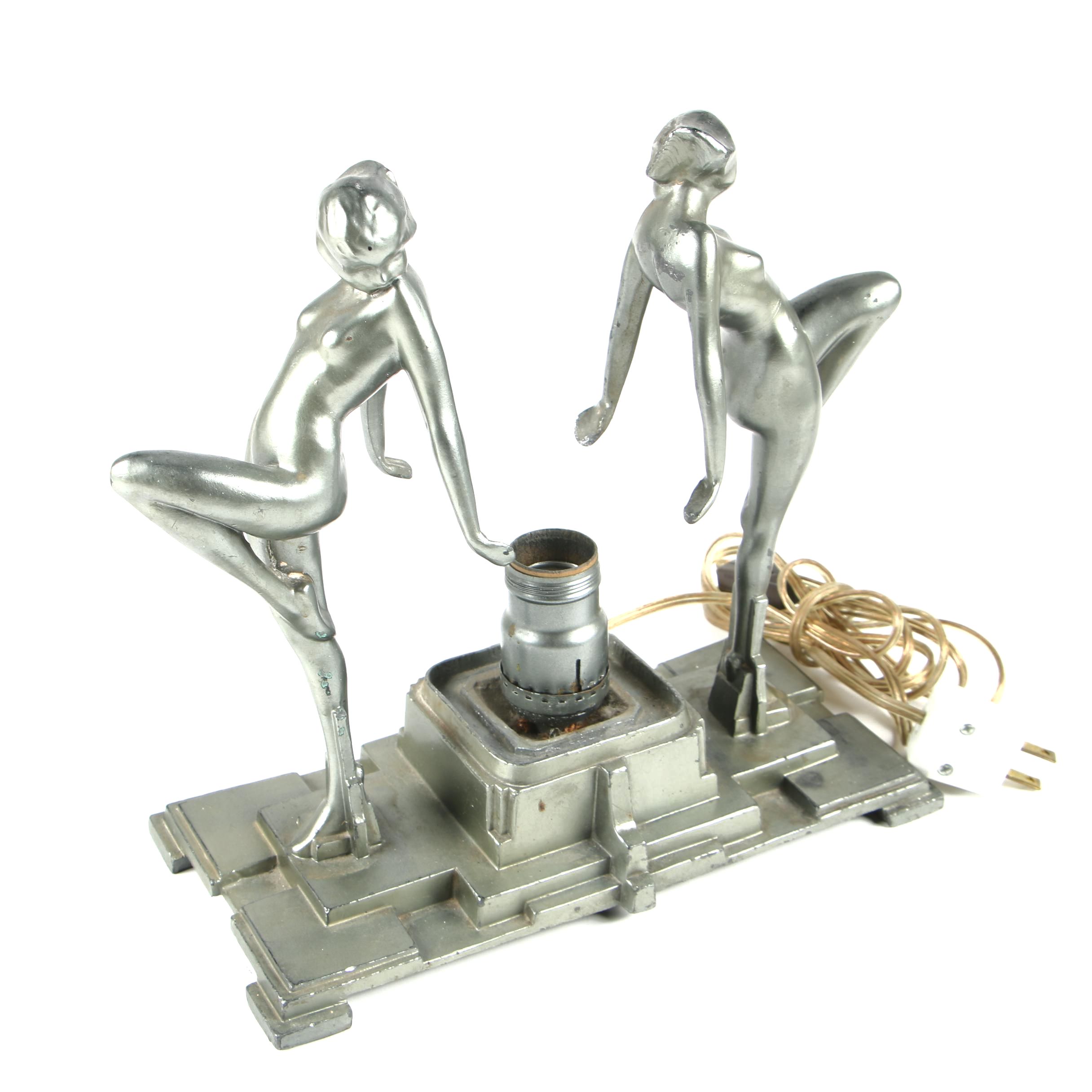 American Art Deco Frankart Figural Lamp, Late 20th Century