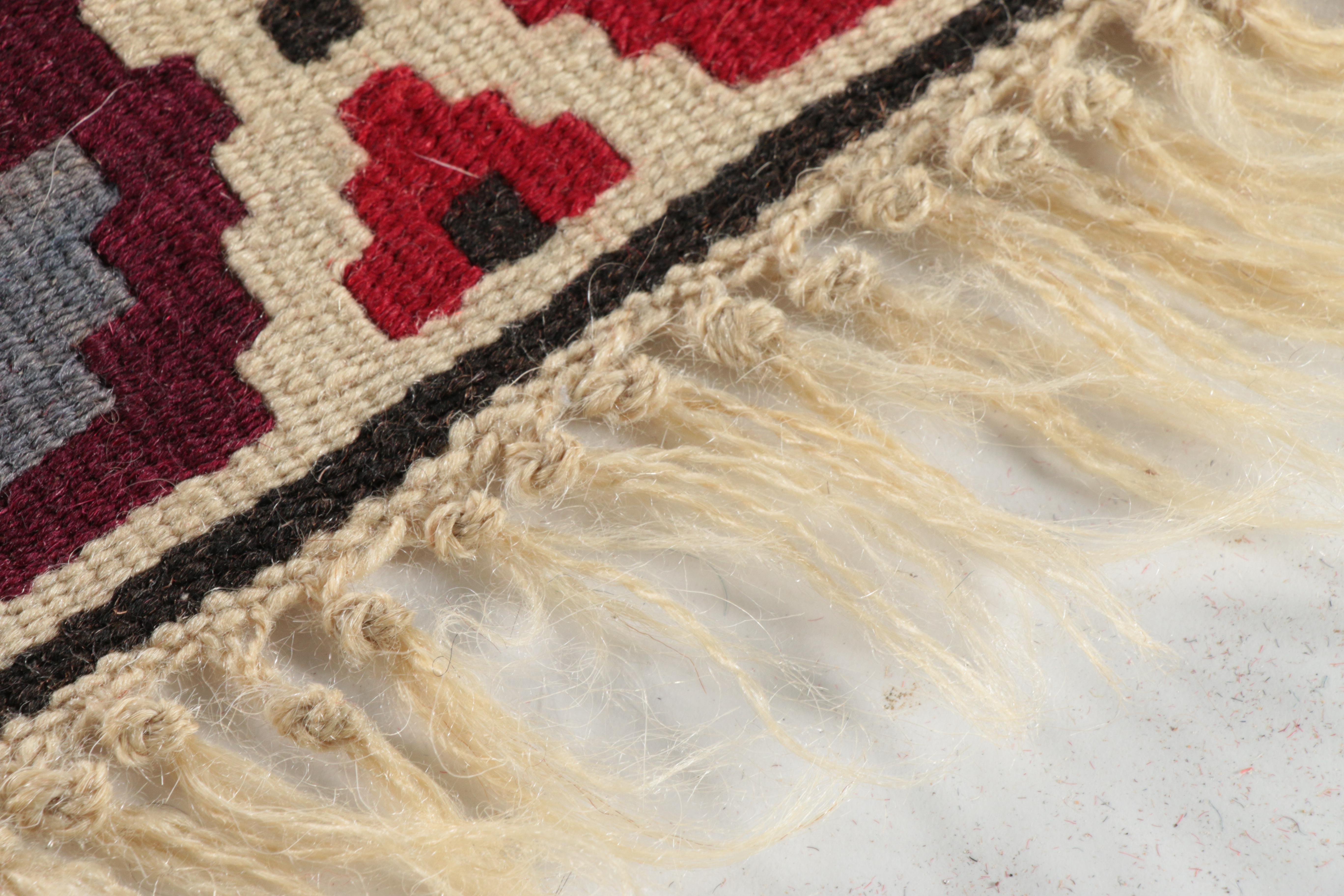 1'8 x 3'7 Handwoven Kilim Wool Rug