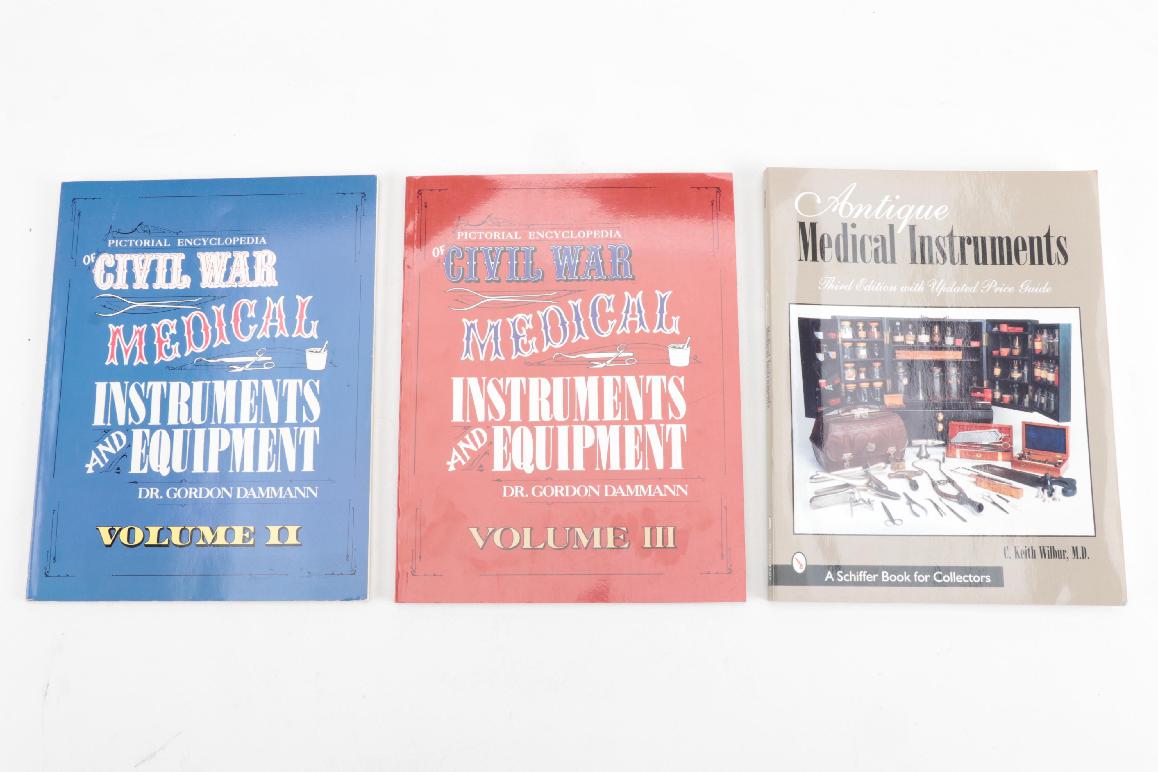 Reenactment Civil War Medical Cases with Surgical Instruments and Accessories