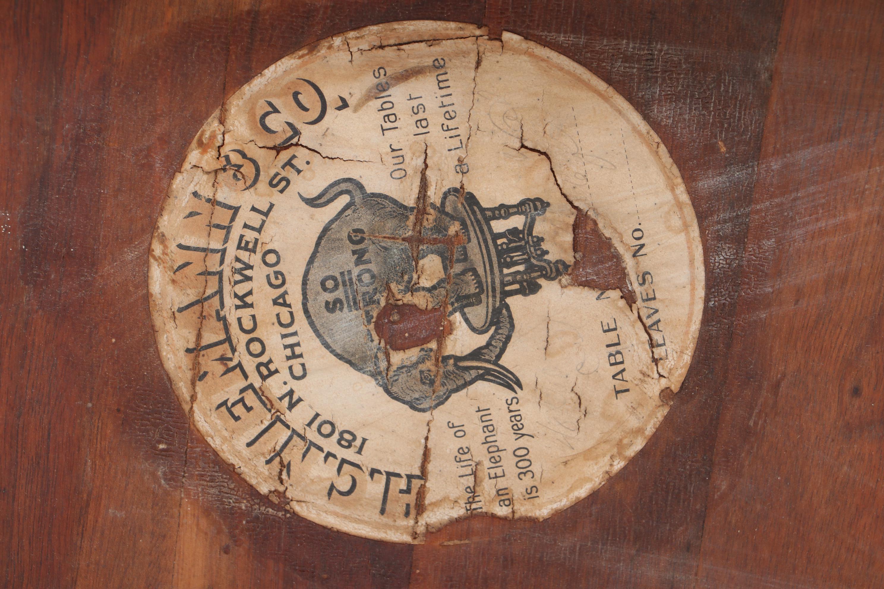 H.C. Niemann & Co. Cherry Dining Table Plus Four Late Victorian Oak Side Chairs