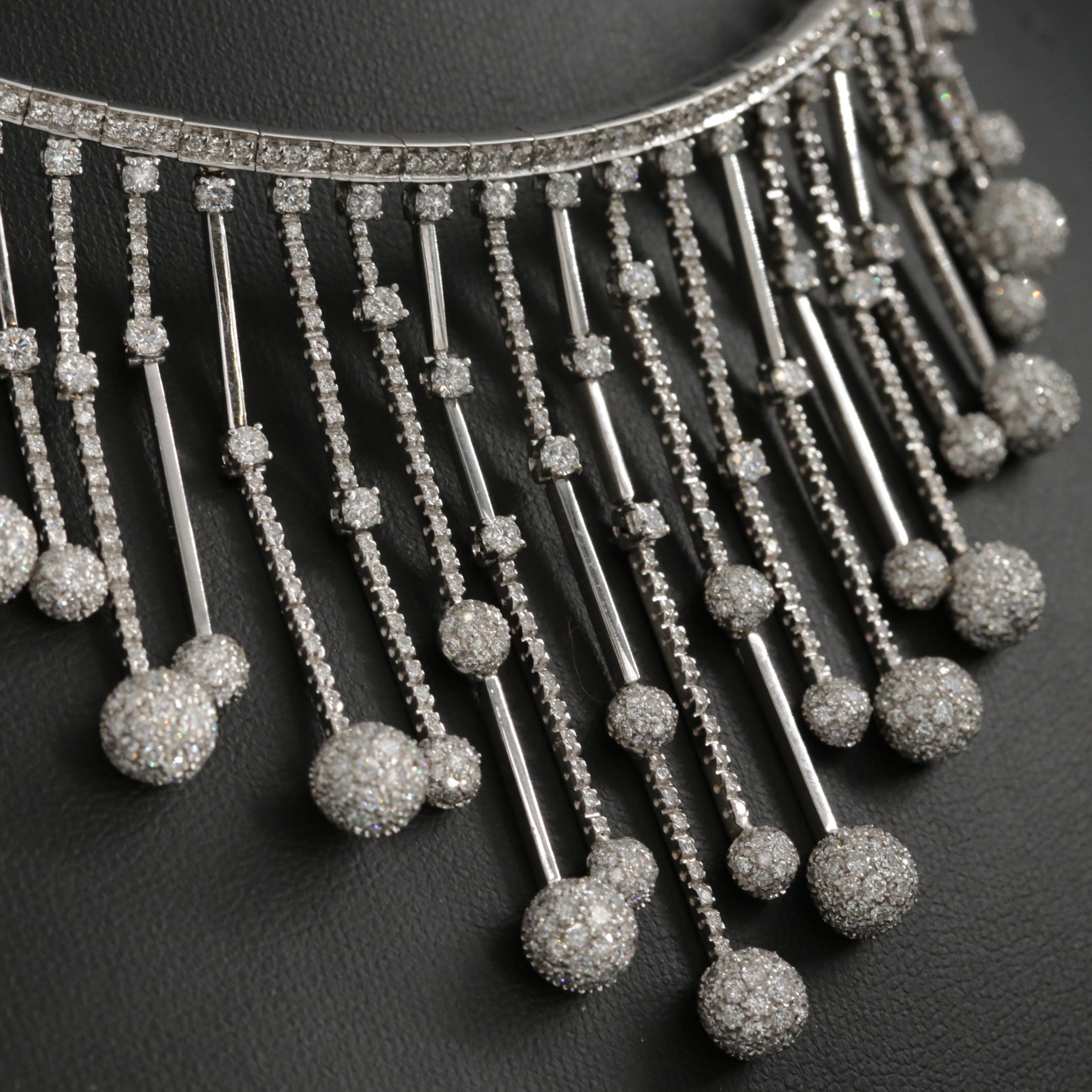 Stefan Hafner 18K White Gold 12.53 CTW Diamond Choker