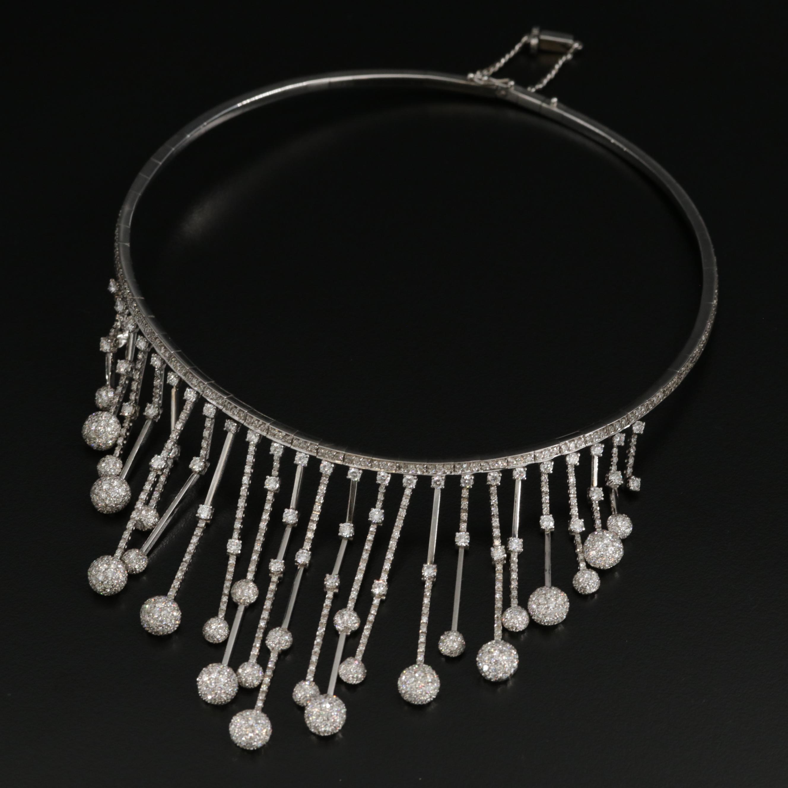 Stefan Hafner 18K White Gold 12.53 CTW Diamond Choker